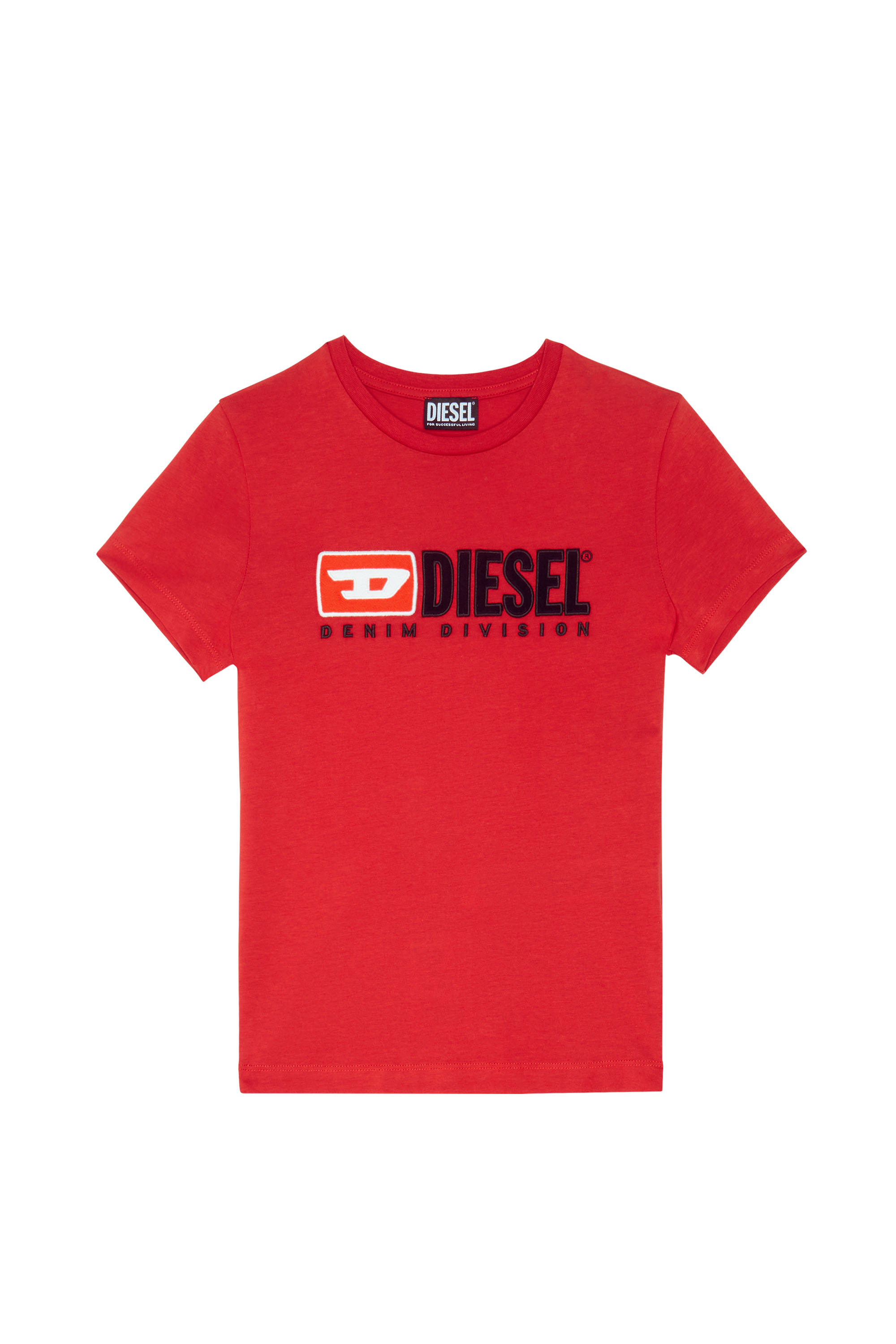 Diesel - T-SLI-DIV, Woman's Denim Division T-shirt in Red - 3