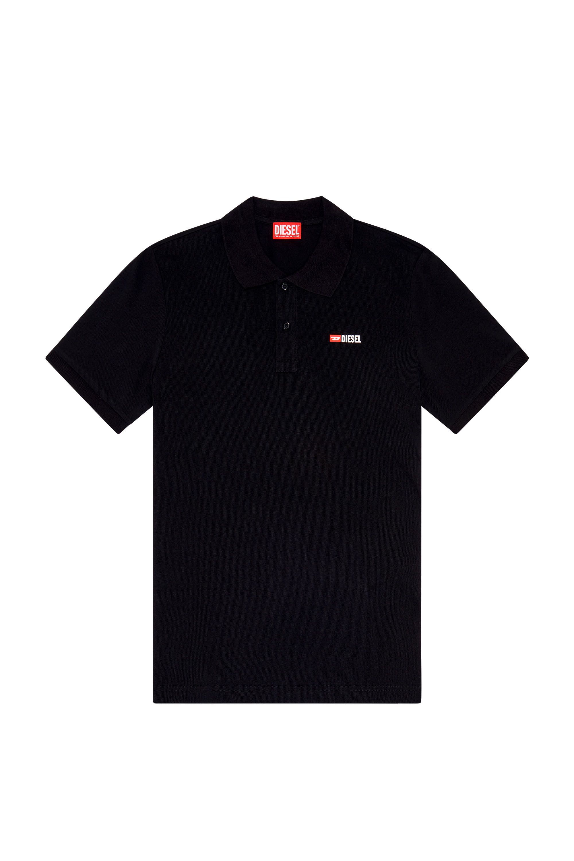 Diesel - T-SMITH-DIV, Man's Polo shirt with 3D logo in Black - 3