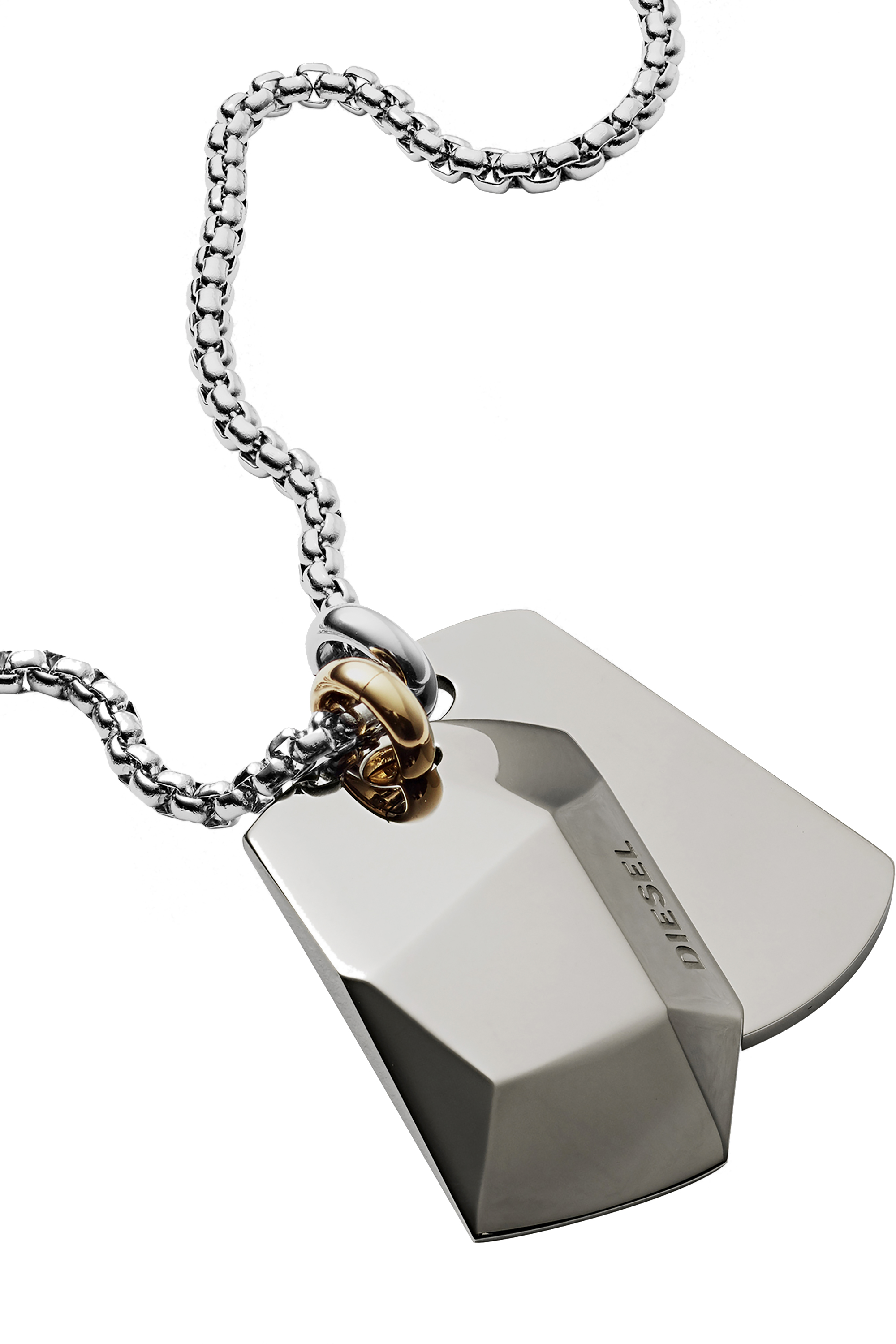 Diesel - DX1143, Man's Stainless steel double dog tag necklace in Silver - 1