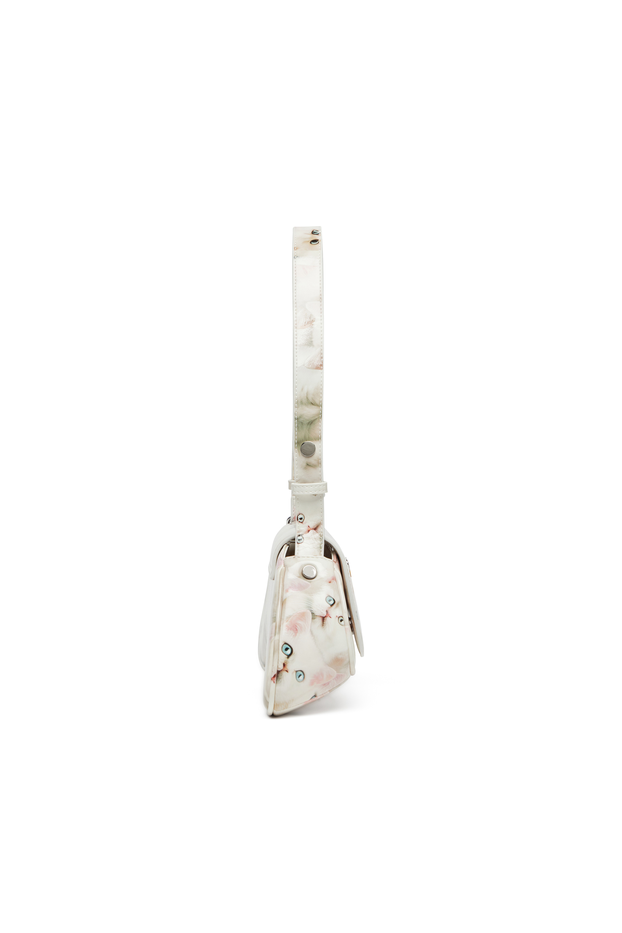 Diesel - PLAY CROSSBODY, Woman's Play-Shoulder bag in printed glossy PU in White - 3