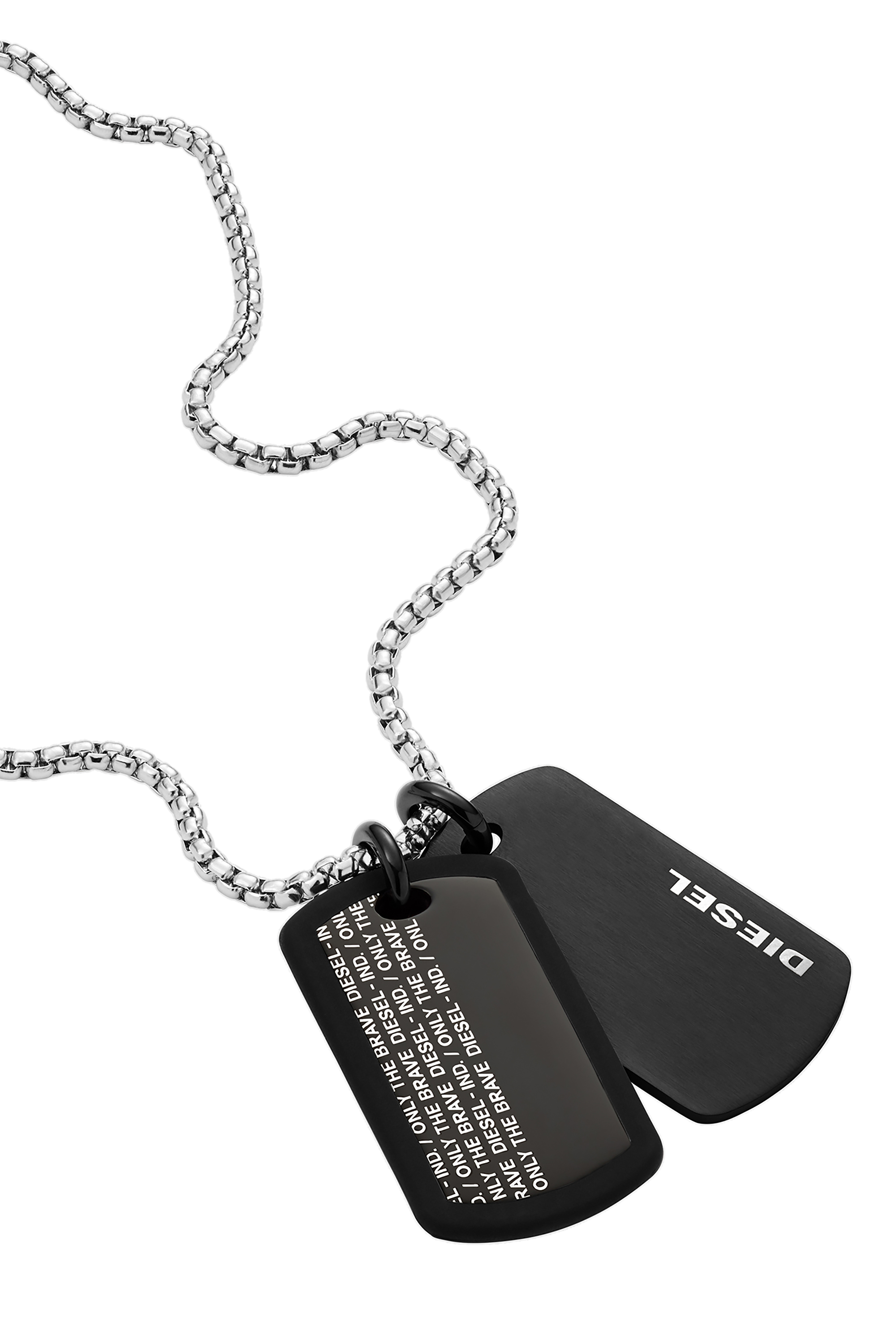 Diesel - DX1287, Man's Stainless steel double dogtag necklace in Black - 1