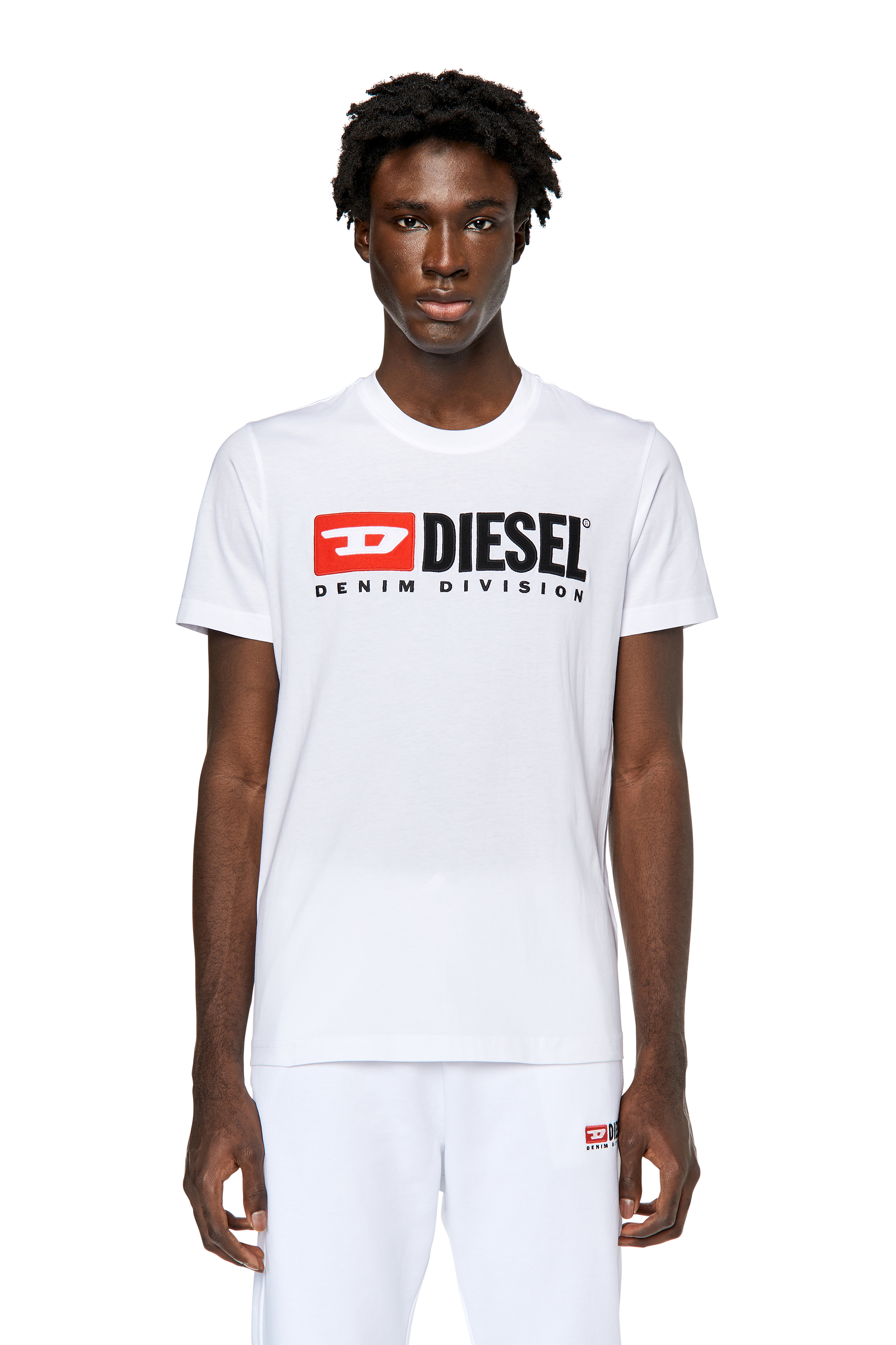 Diesel - T-DIEGOR-DIV, Man's T-shirt with embroidered logo in White - 1