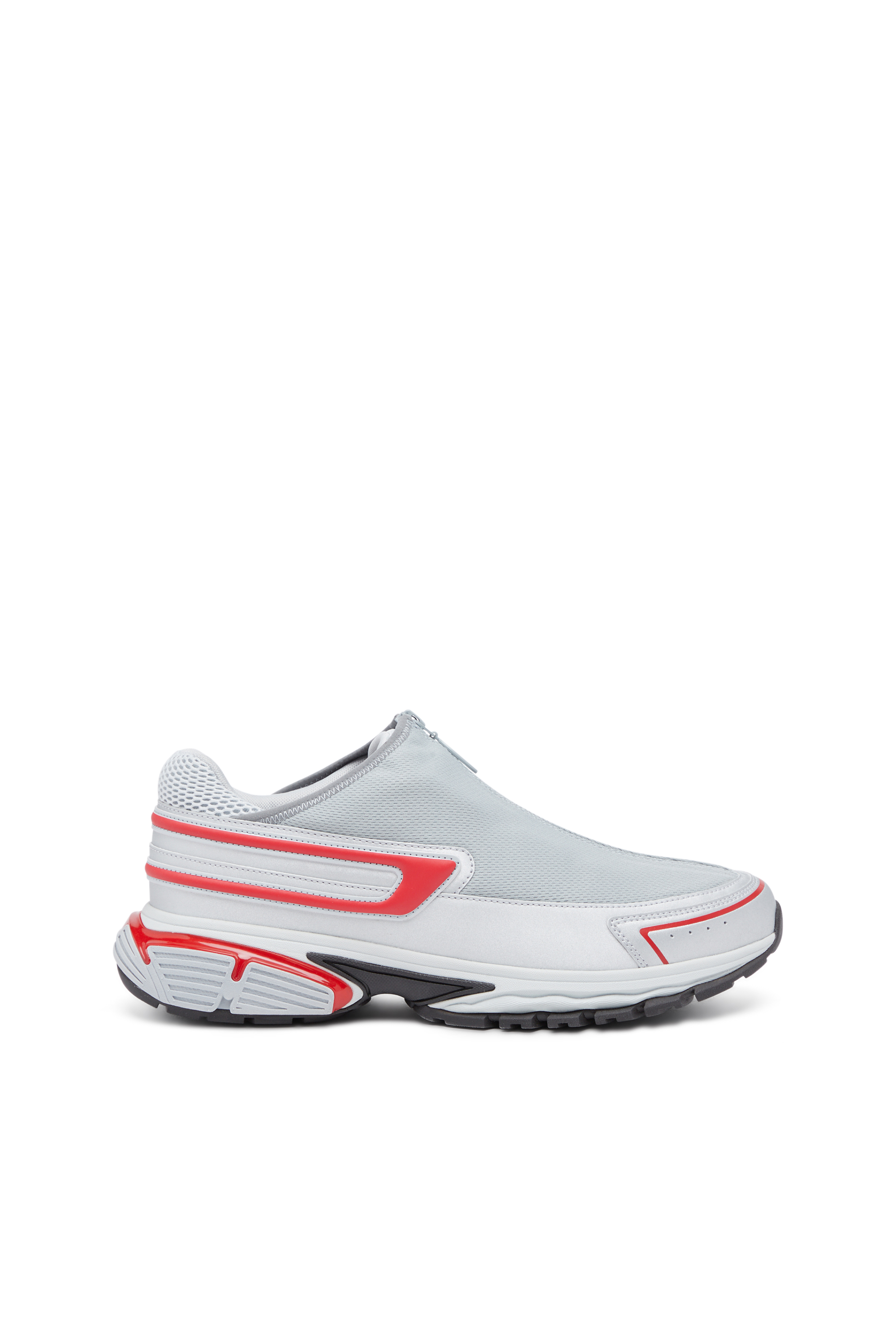 Diesel - S-SERENDIPITY PRO-X1 ZIP X, Unisex's S-Serendipity-Slip-on mesh sneakers with zip in Grey/Red - 1