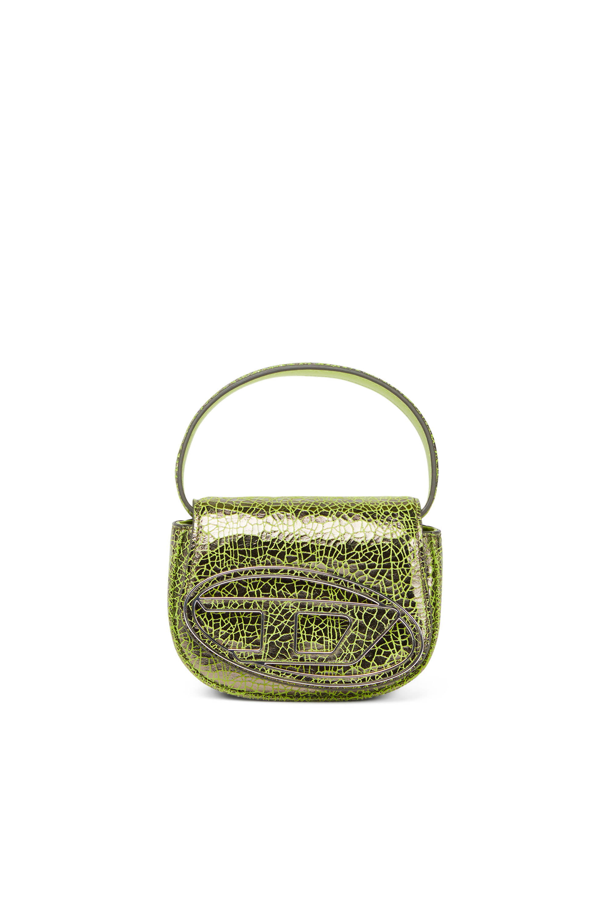 Diesel - 1DR XS, Woman's 1DR XS - Iconic mini bag in cracked leather in Green - 1