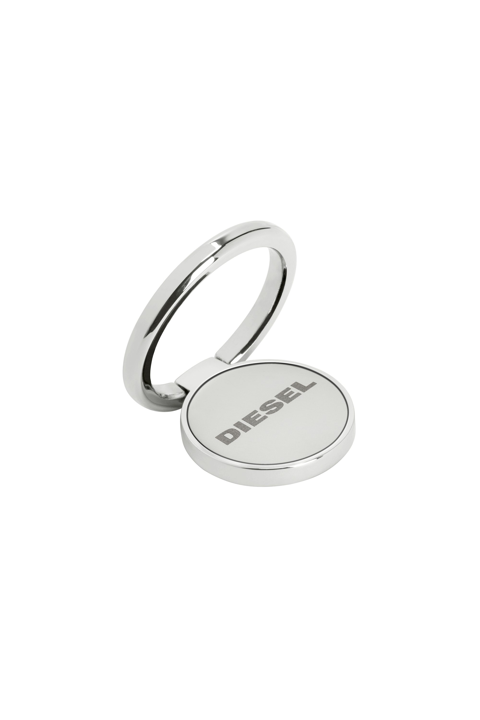 Diesel - DIESEL UNIVERSAL RING STAND, Unisex's Silver alloy etched logo ring stand in Silver - 2