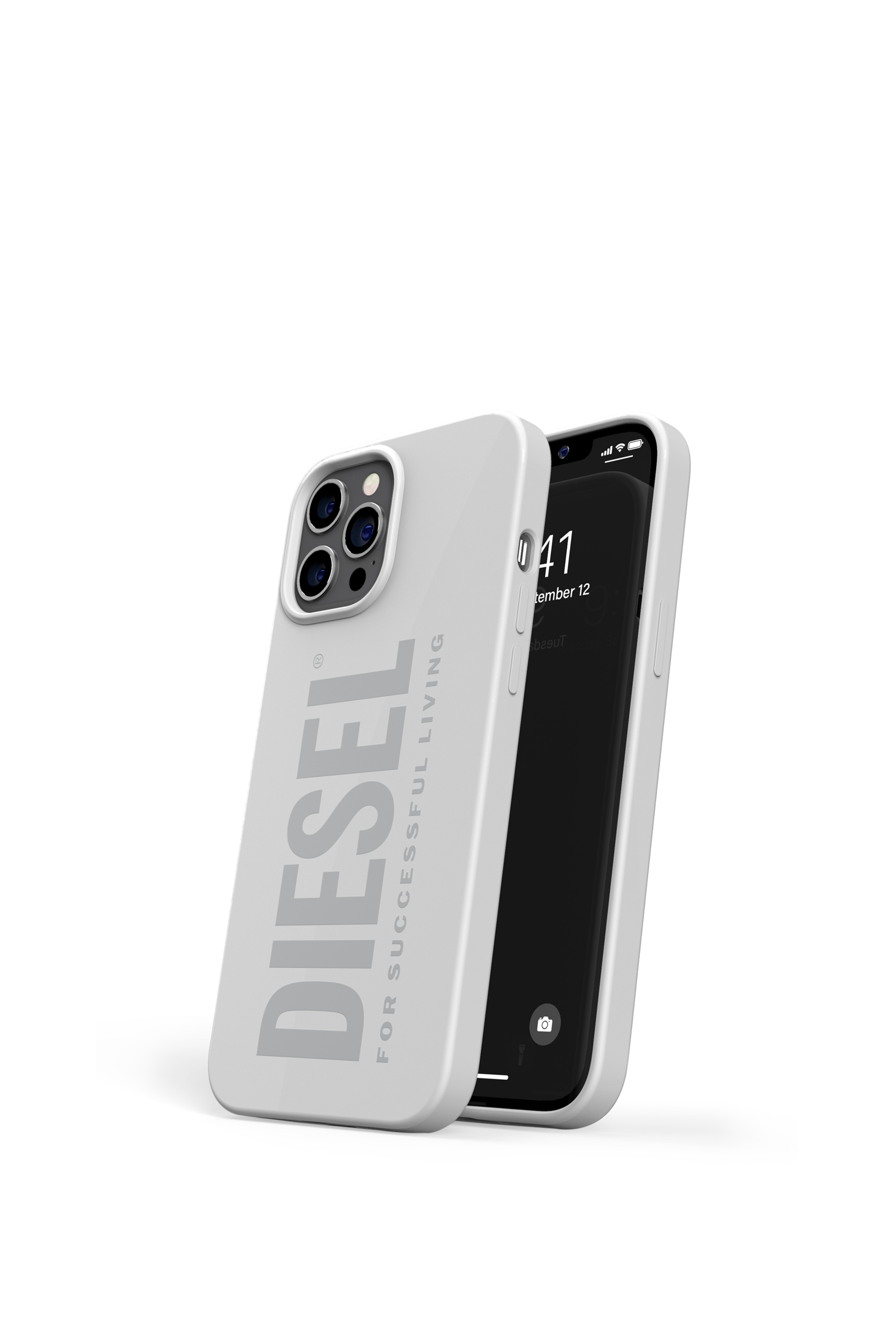 Diesel - 44283  STANDARD CASES, Unisex's Silicone case for iPhone 12 Pro Max in White - 3