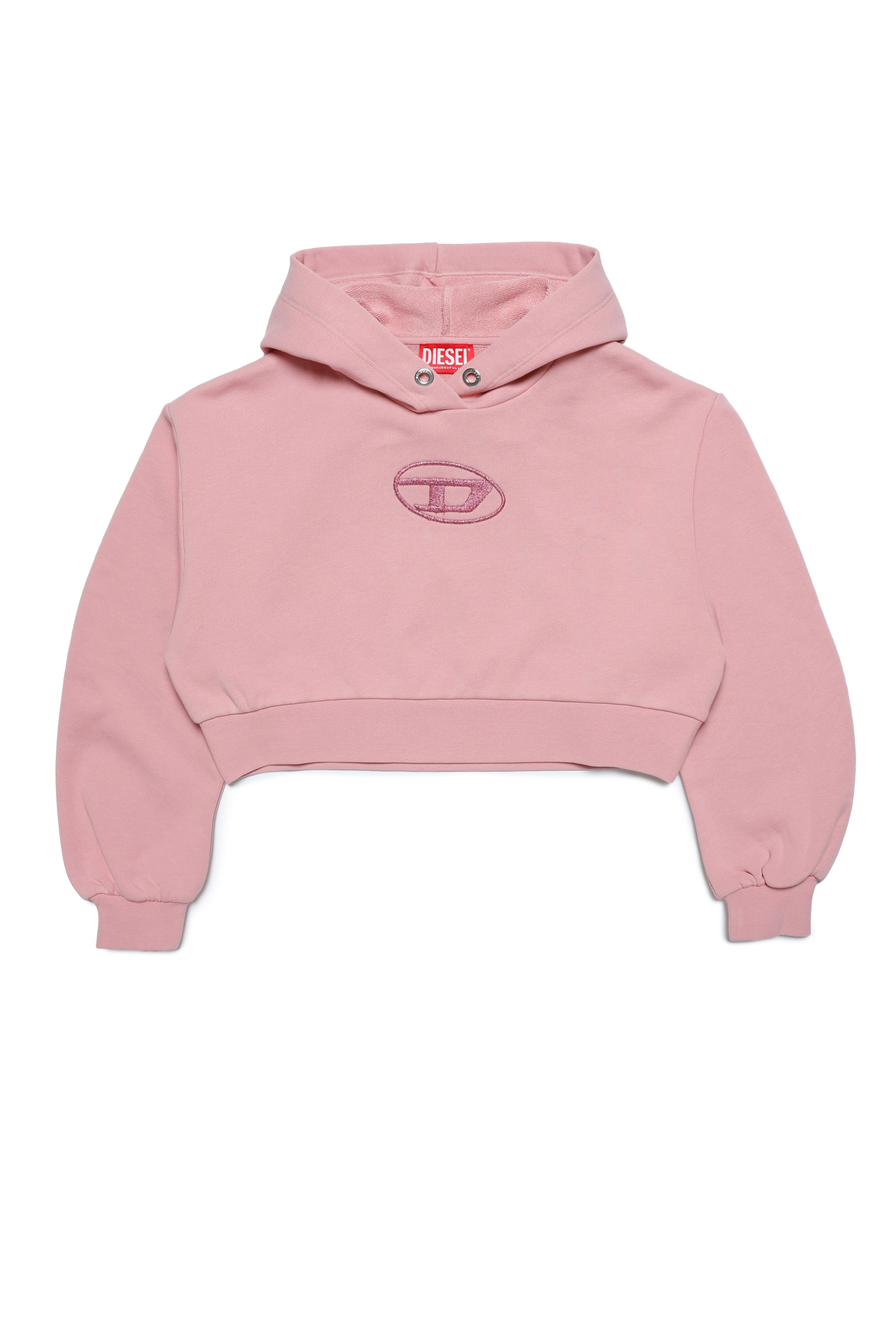 Diesel - SKRAD, Woman's Hoodie with metallic Oval D embroidery in Pink - 1