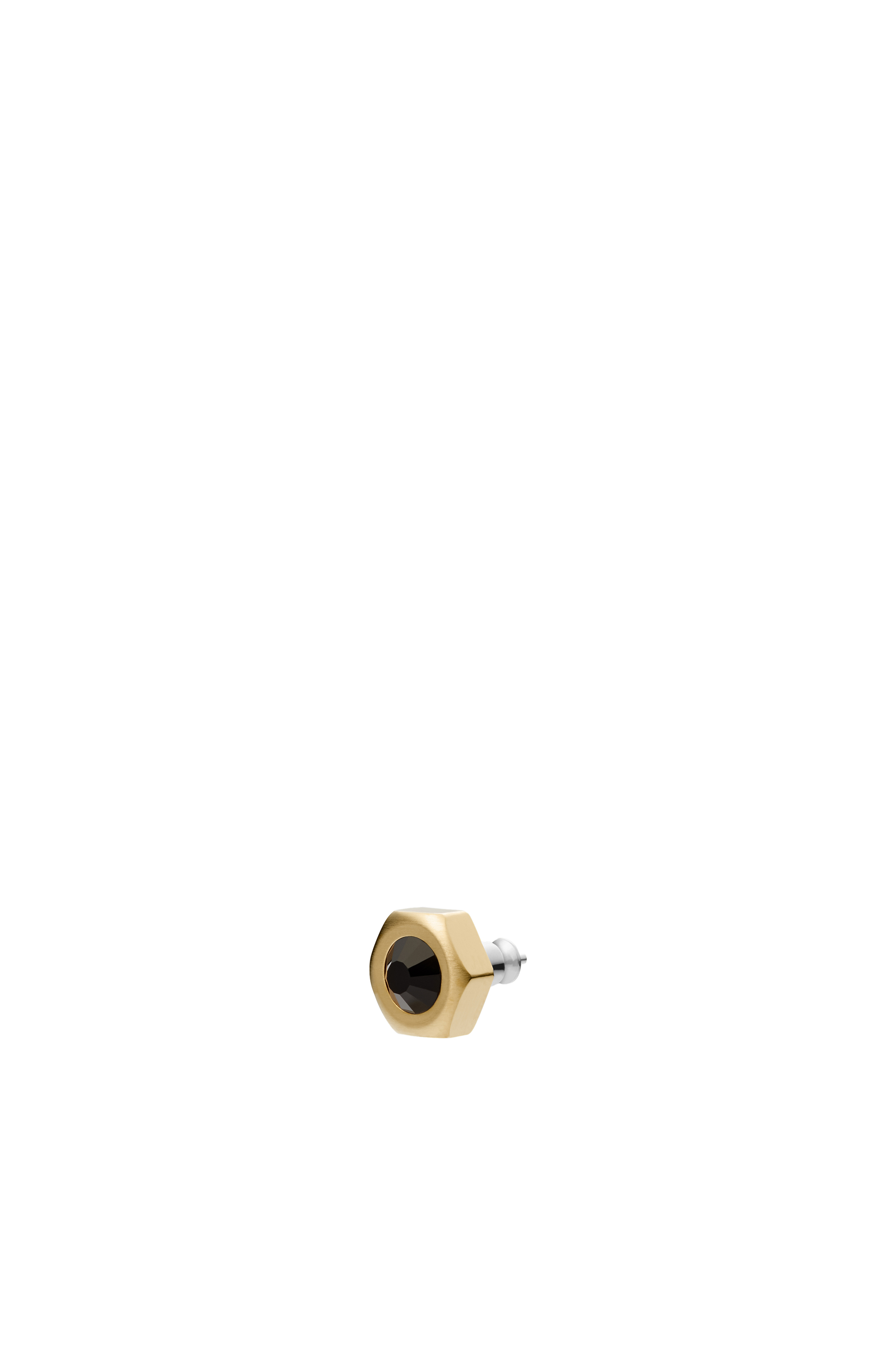 Diesel - DX1300, Man's Gold-tone stainless steel single single stud earring in Gold/Black - 1