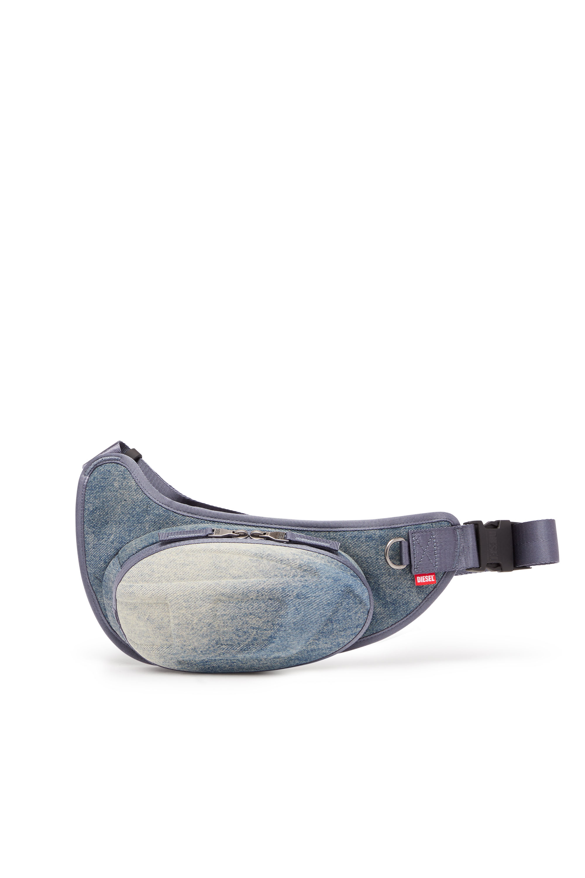 Diesel - 1DR-POD CROSSBODY, Man's 1DR-Pod Crossbody - Hard shell denim sling bag in Blue/White - 1