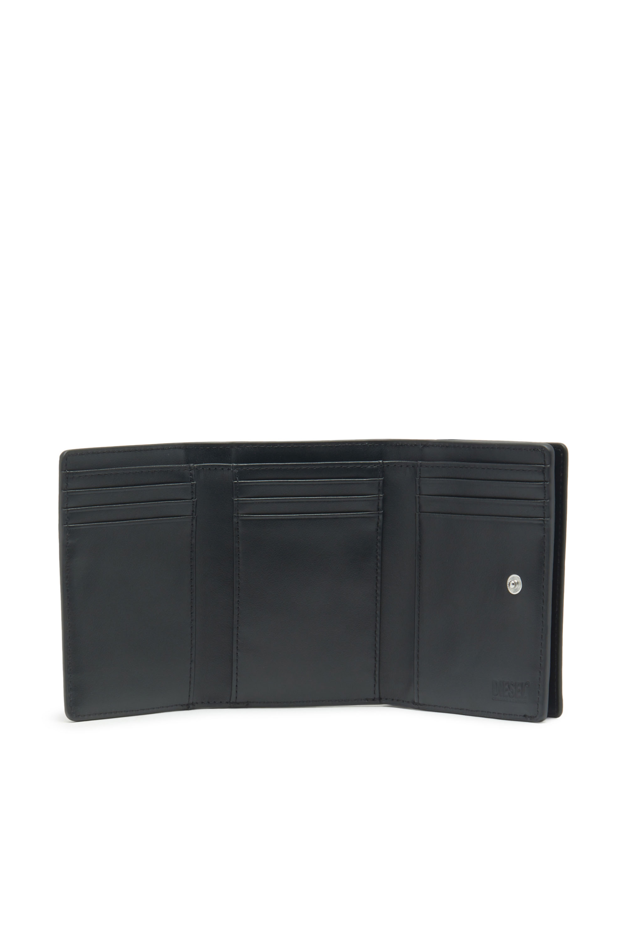 Diesel - TRI-FOLD COIN S, Man's Tri-fold wallet in textured leather in Black - 3