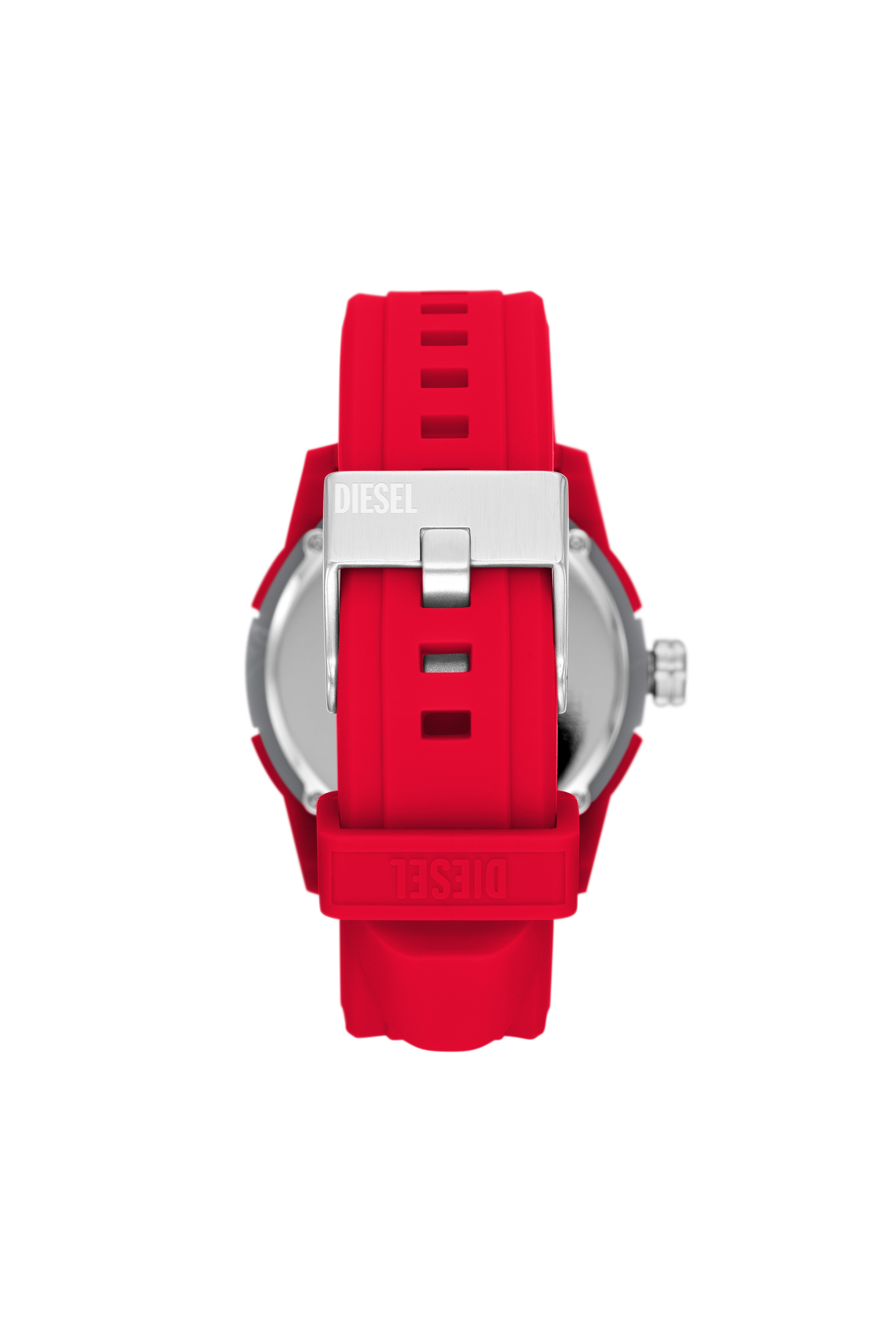Diesel - DZ1980, Unisex's Double up three-hand red silicone watch in Red - 3