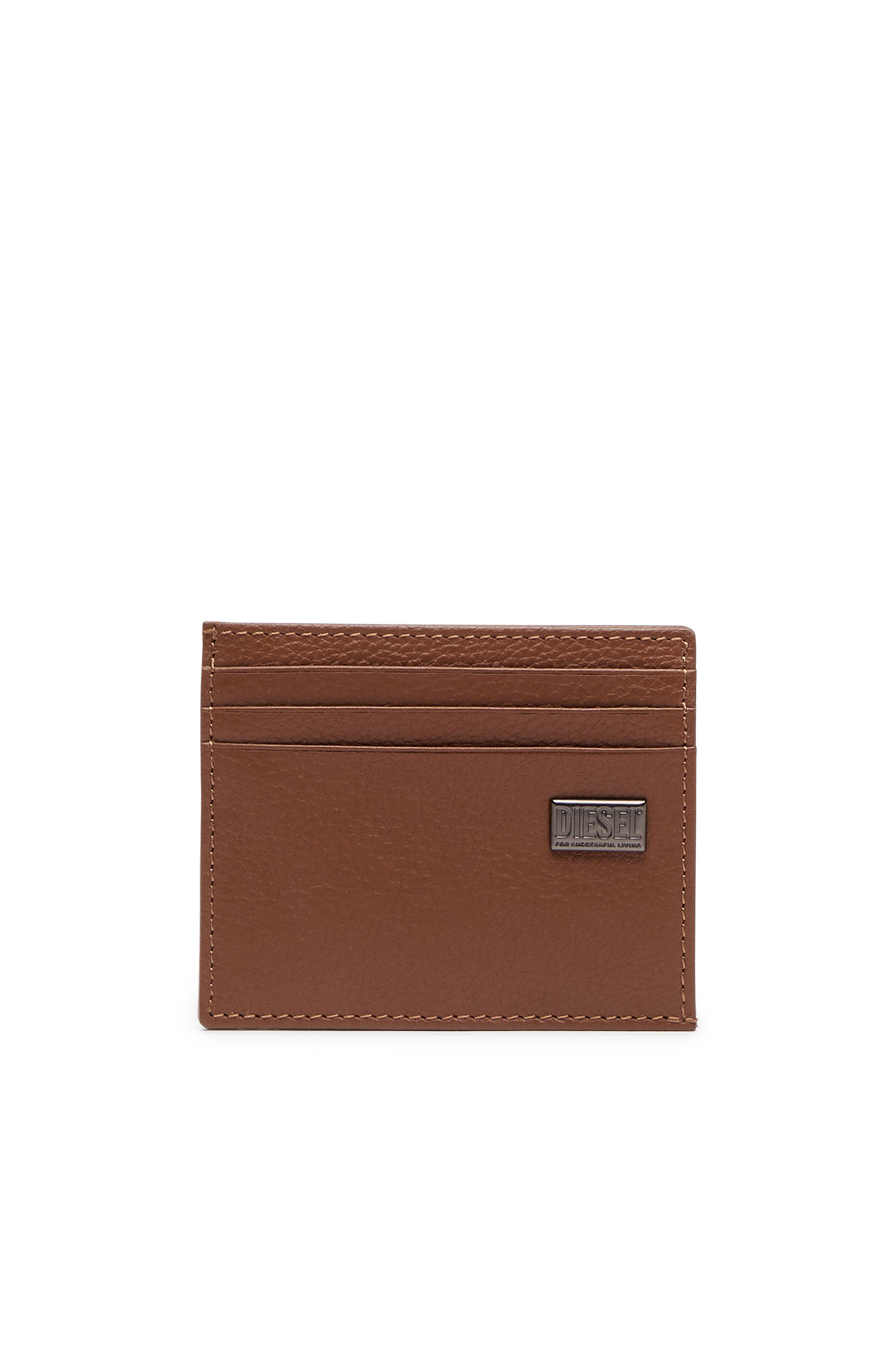 Diesel - MEDAL-D CARD HOLDER 6, Man's Card holder in grainy leather in Brown - 1