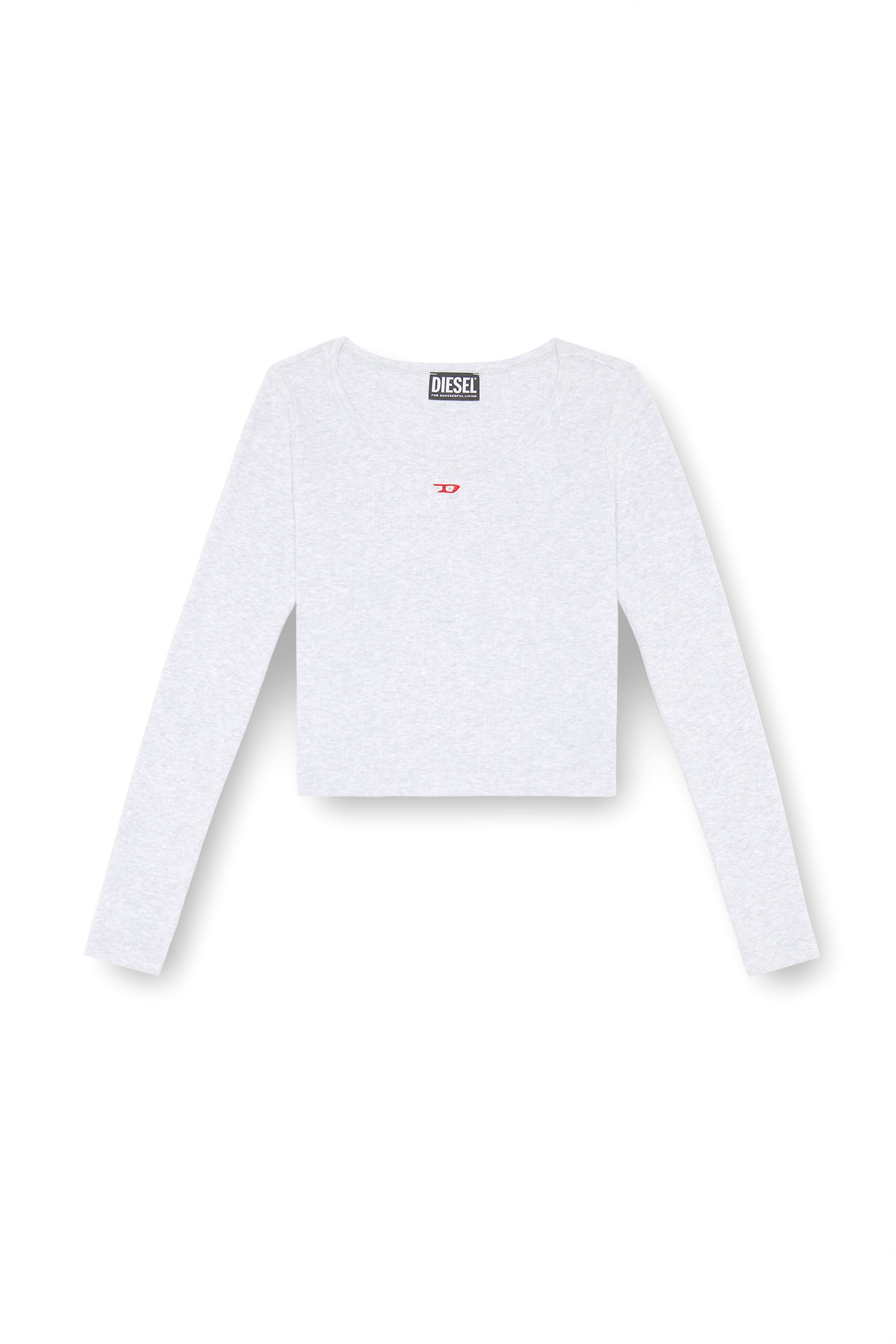 Diesel - T-BALLET-D, Woman's Long-sleeve top with D logo in Grey - 3