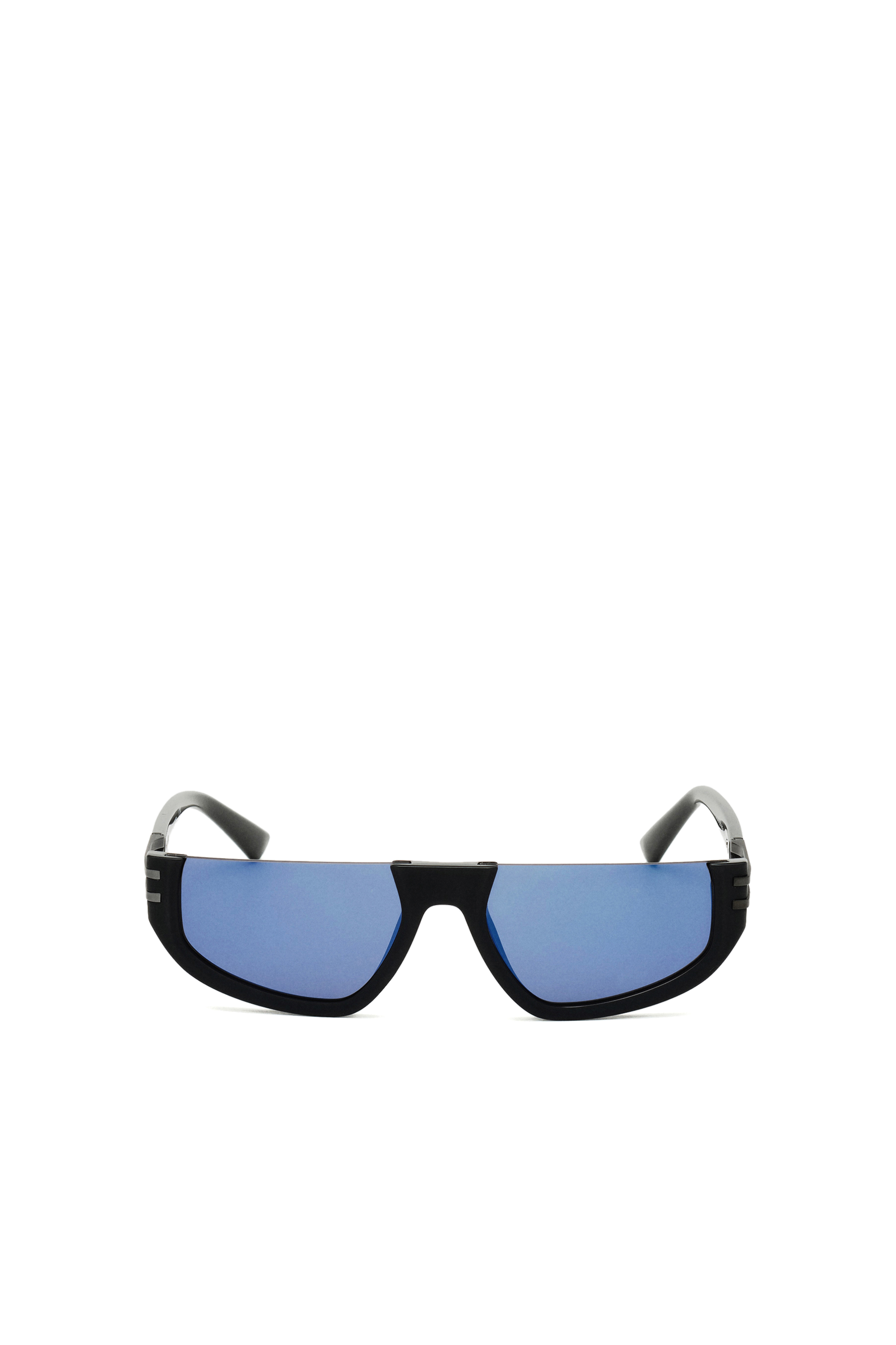 Diesel - DL0315, Man's Wraparound frame with mirror lenses in Black - 2