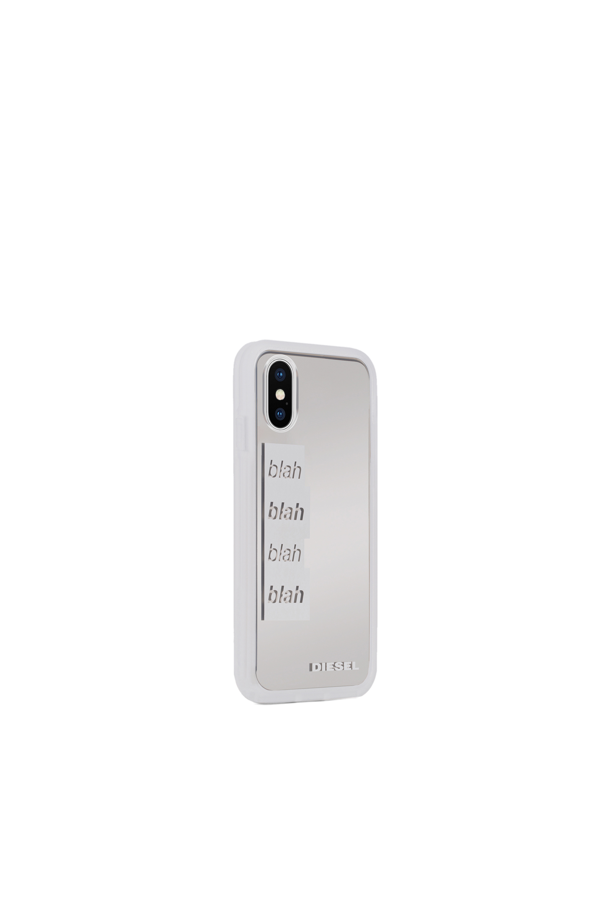 Diesel - BLAH BLAH BLAH IPHONE X CASE, Woman's Trasparent resin case, iPhone X in White/Silver - 4
