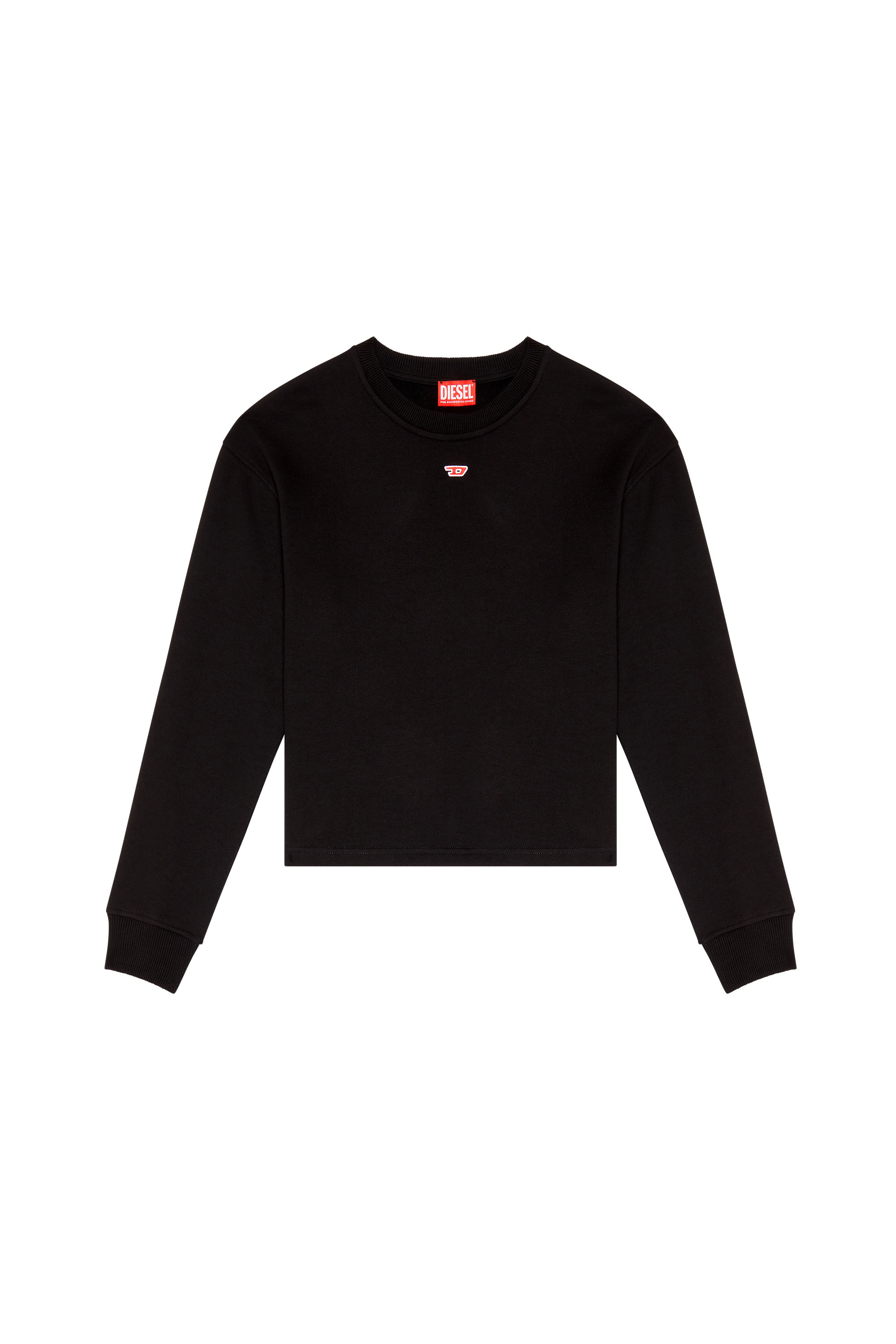 Diesel - F-JARAL-D, Woman's Oversized sweatshirt with D patch in Black - 3