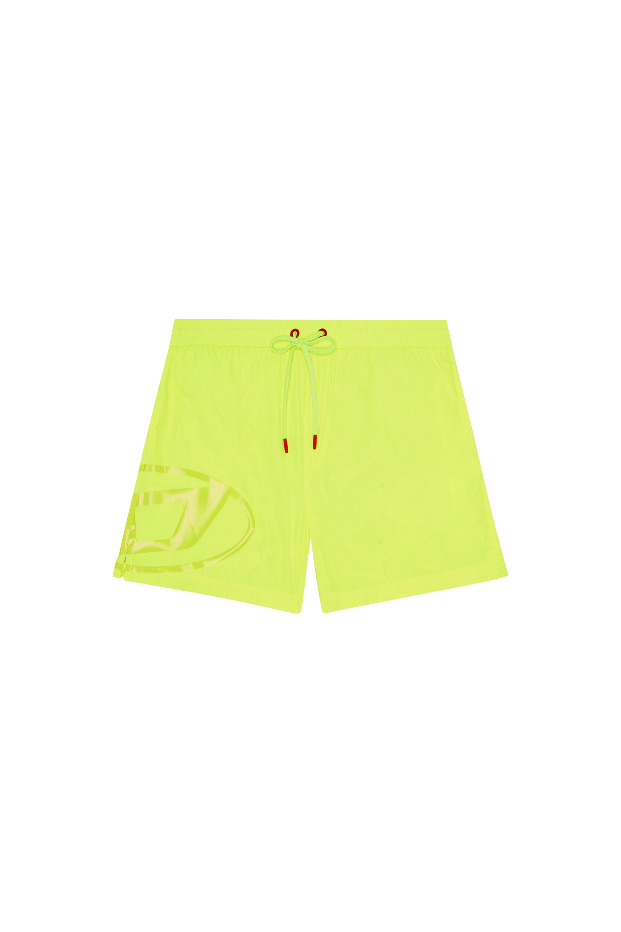 Diesel - BMBX-RIO-41, Man's Swim shorts with shiny Oval D logo in Yellow Fluo - 4
