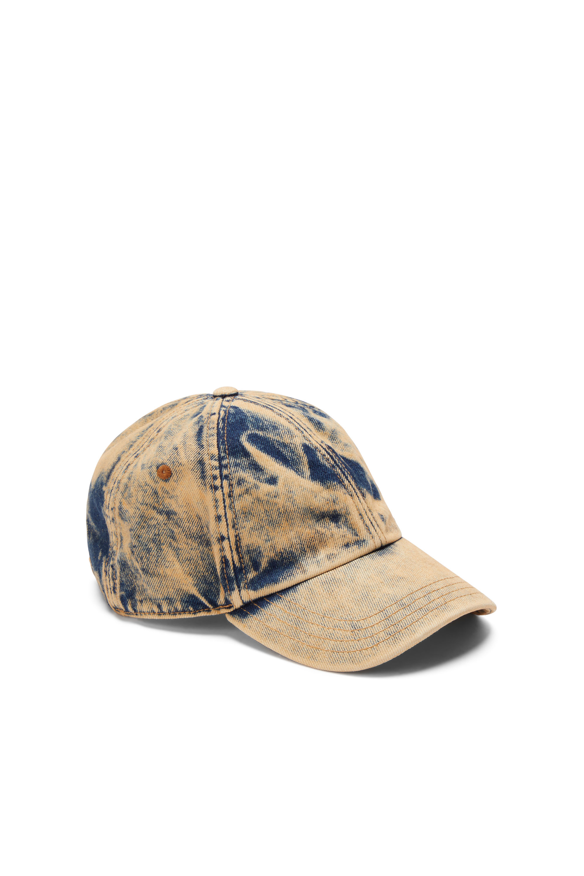 Diesel - C-SAB, Man's Baseball cap in treated denim in Beige/Blue - 1
