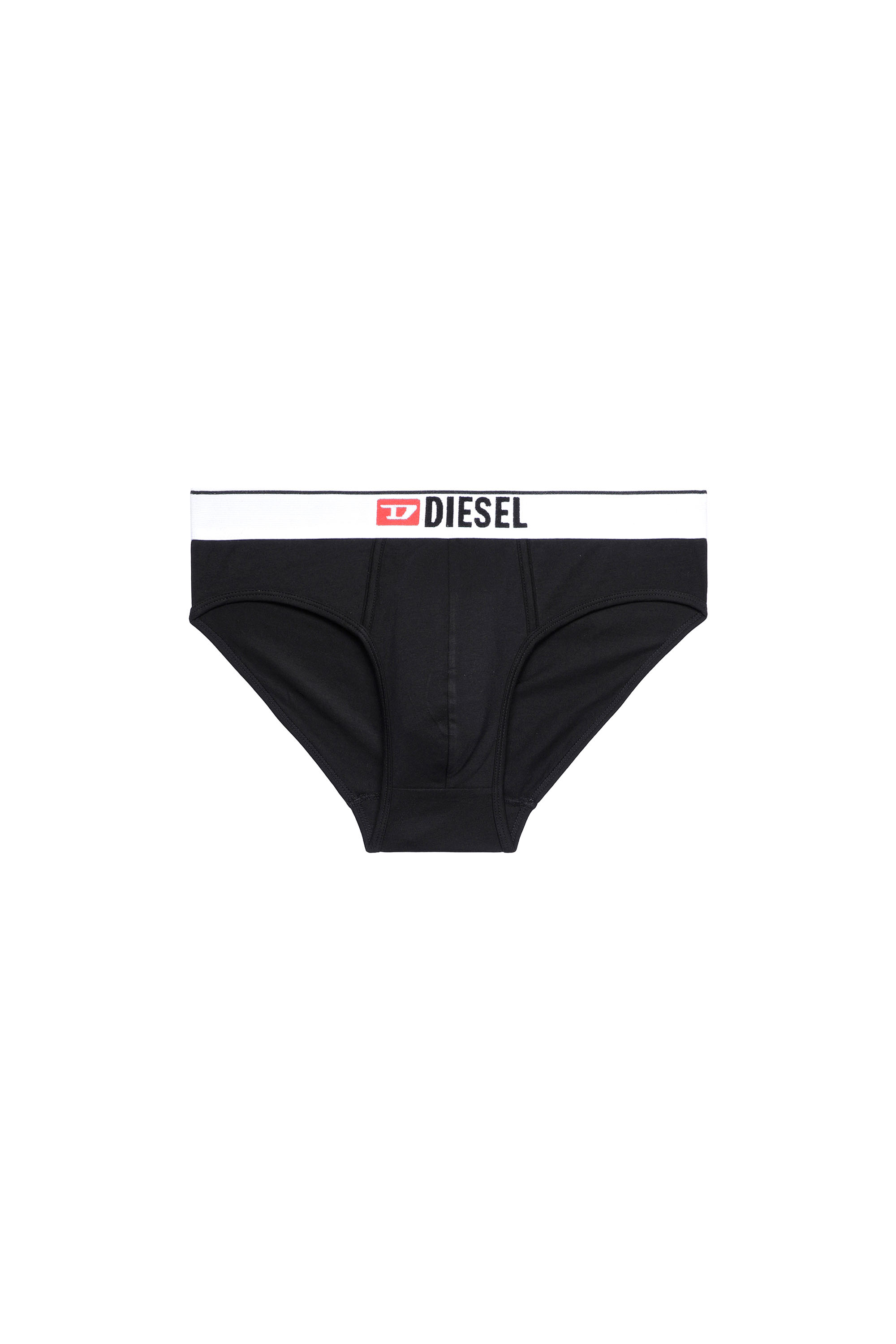 Diesel - UMBR-ANDRE, Man's Briefs with front logo waist in Black - 2
