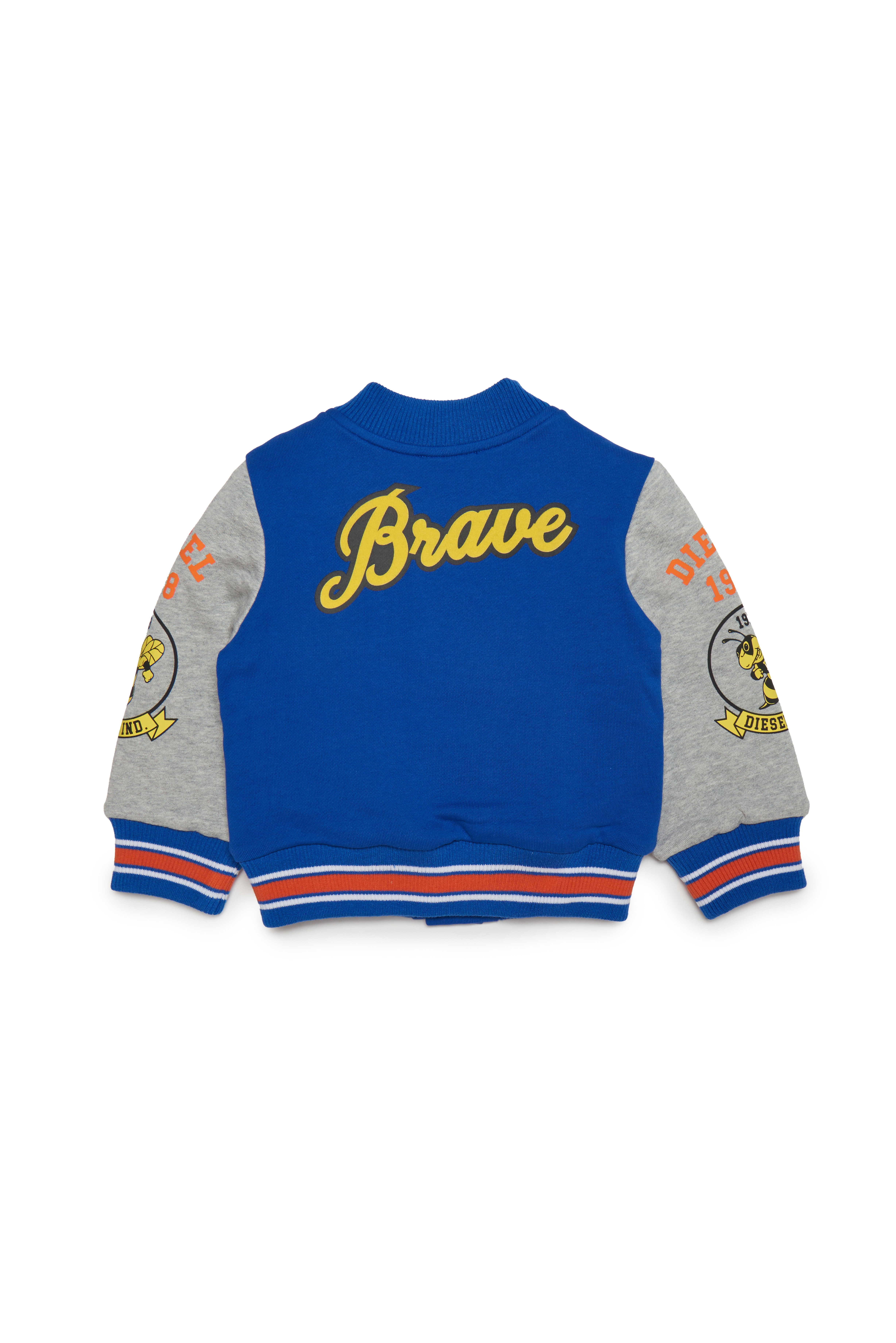 Diesel - JSCOLB, Man's Jersey jacket with varsity prints in Blue - 2