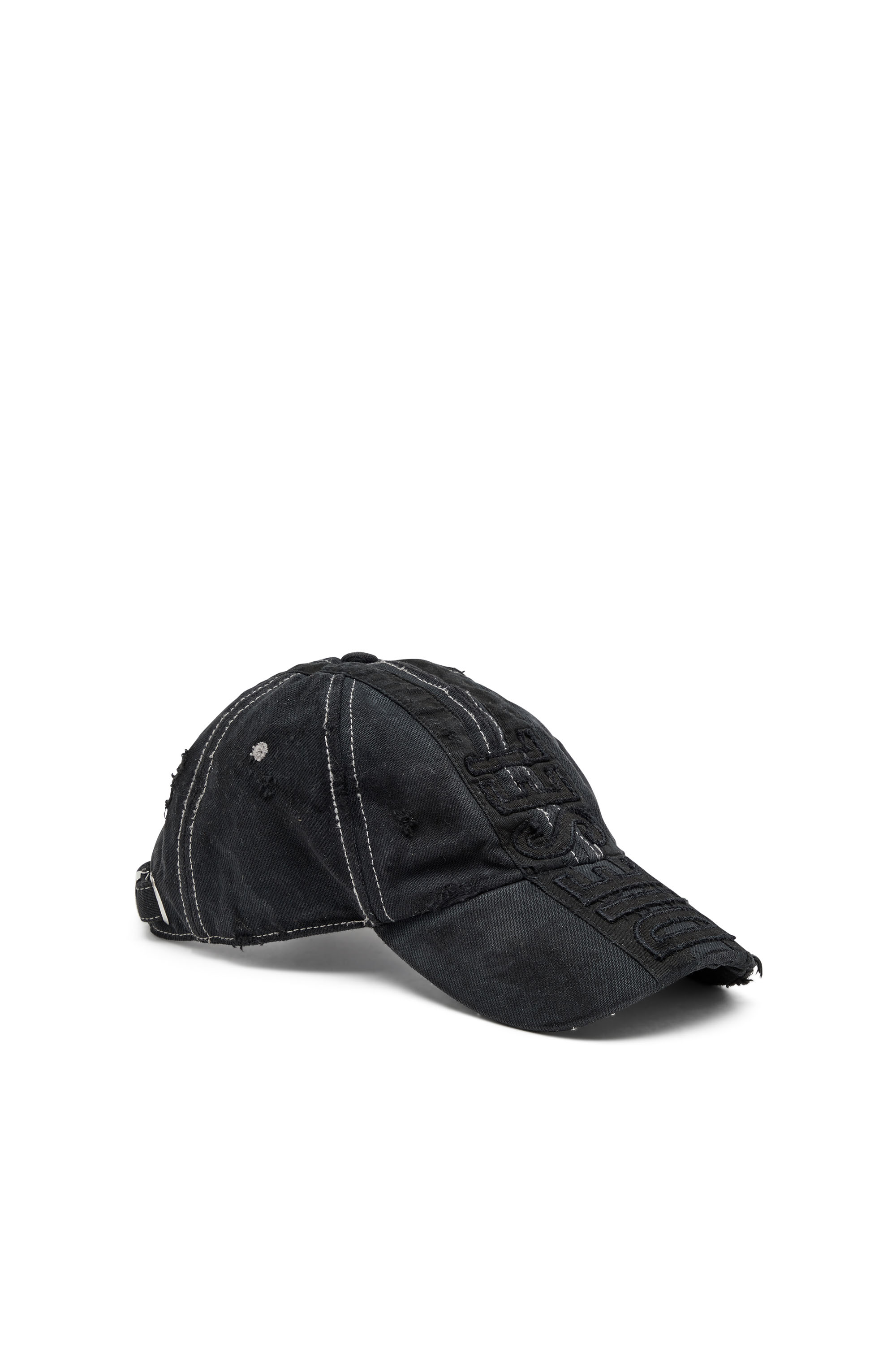 Diesel - C-GEIR, Man's Baseball cap with patches in Black/Dark grey - 1