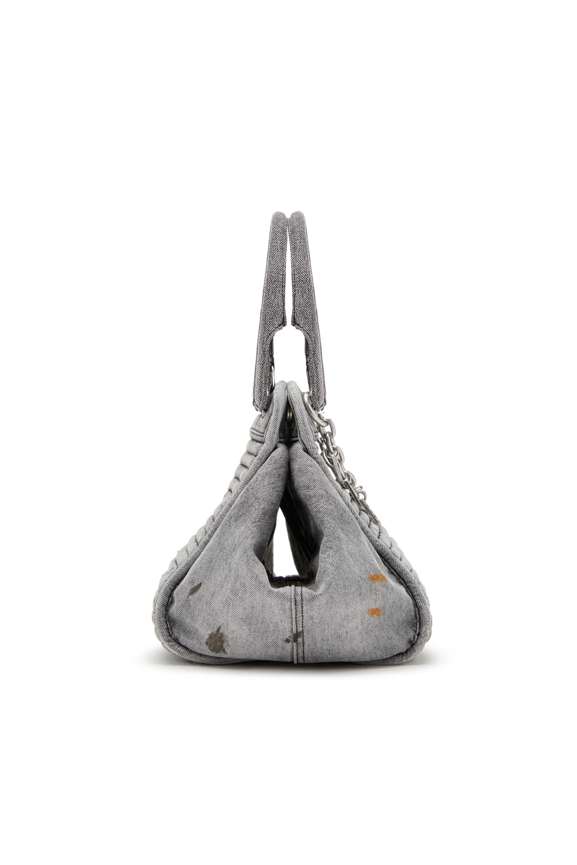 Diesel - D-VINA-S, Woman's D-Vina-S - Small slouchy bag in solarised denim in Black - 3