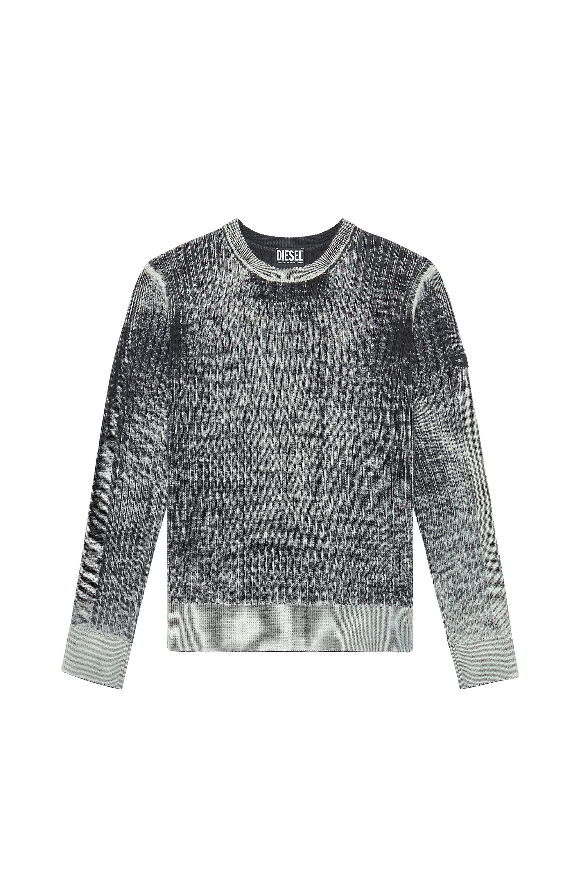 Diesel - K-ANDELERO, Man's Printed wool jumper in Grey - 3