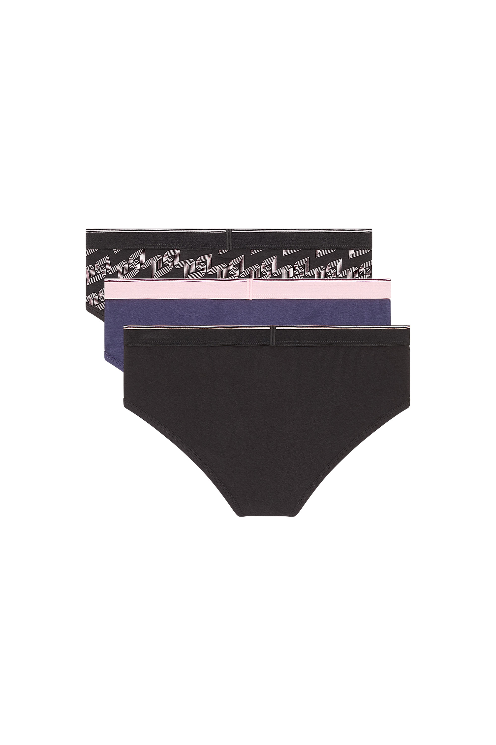 Diesel - UFPN-OXYS-THREEPACK, Woman's Three-pack briefs plain and DSL in Black/Blue - 2