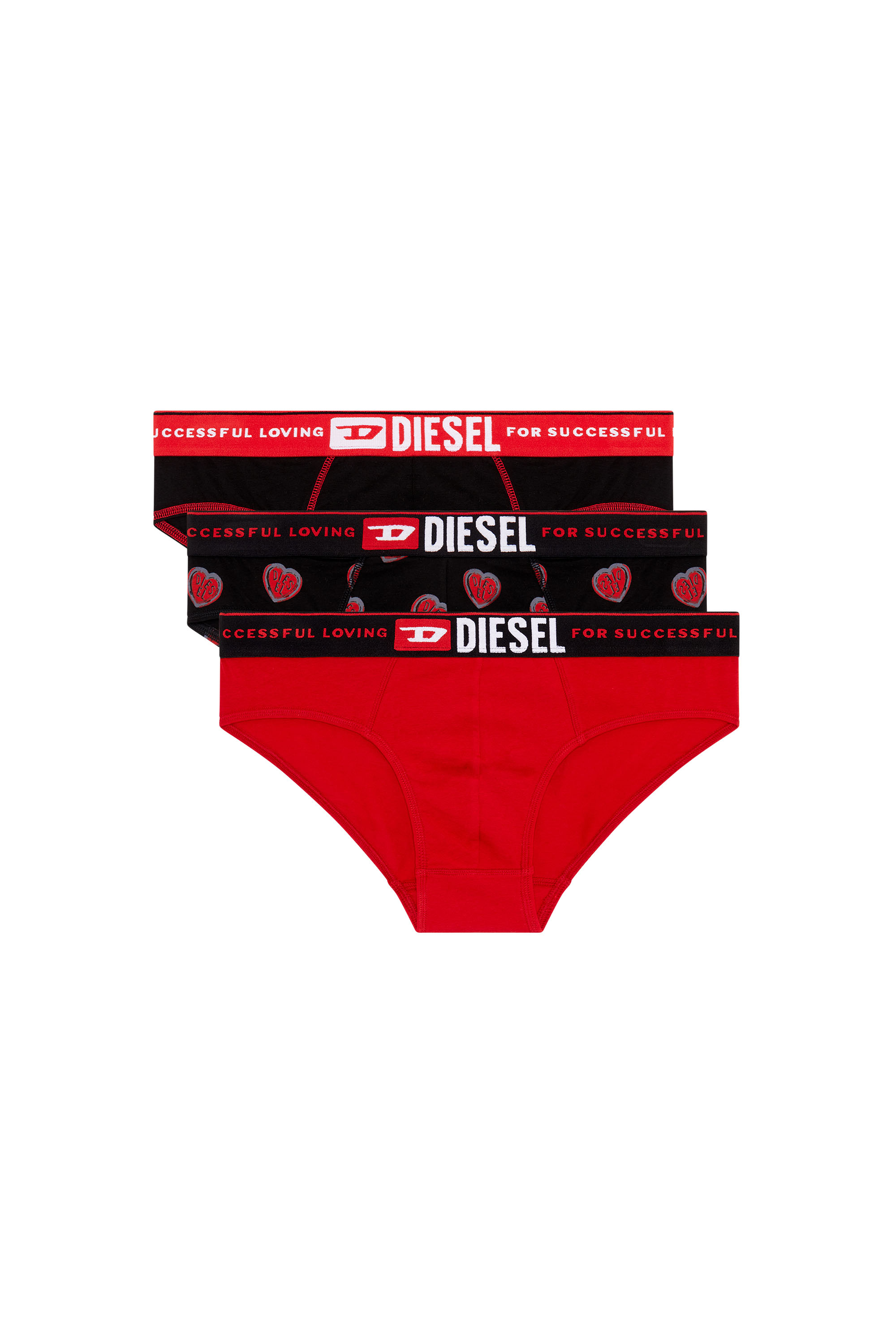 Diesel - UMBR-ANDRETHREEPACK, Man's Three-pack of For Successful Loving briefs in Red/Black - 1