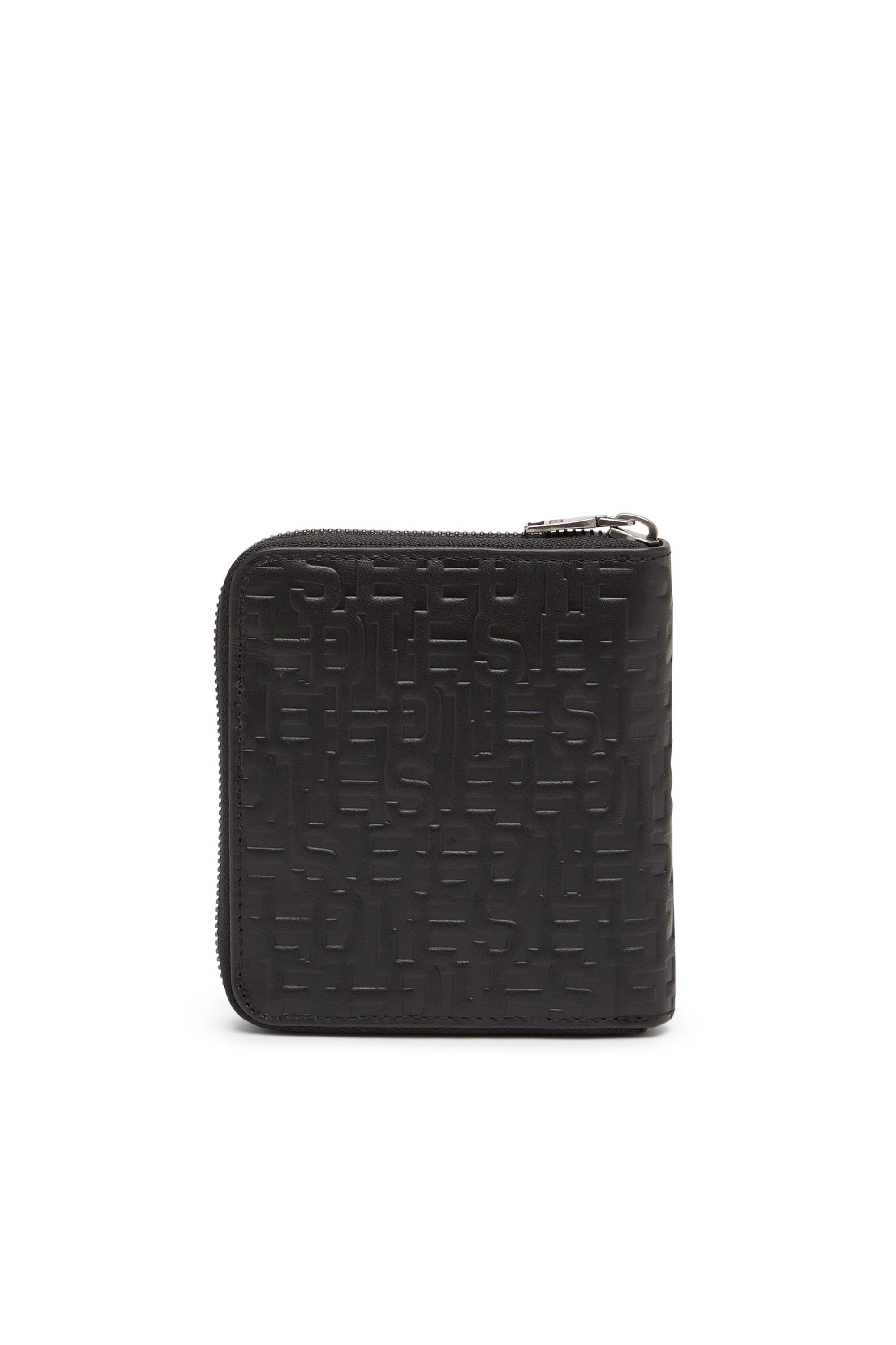 Diesel - BI-FOLD COIN ZIP M, Man's Zip wallet in monogram leather in Black - 2