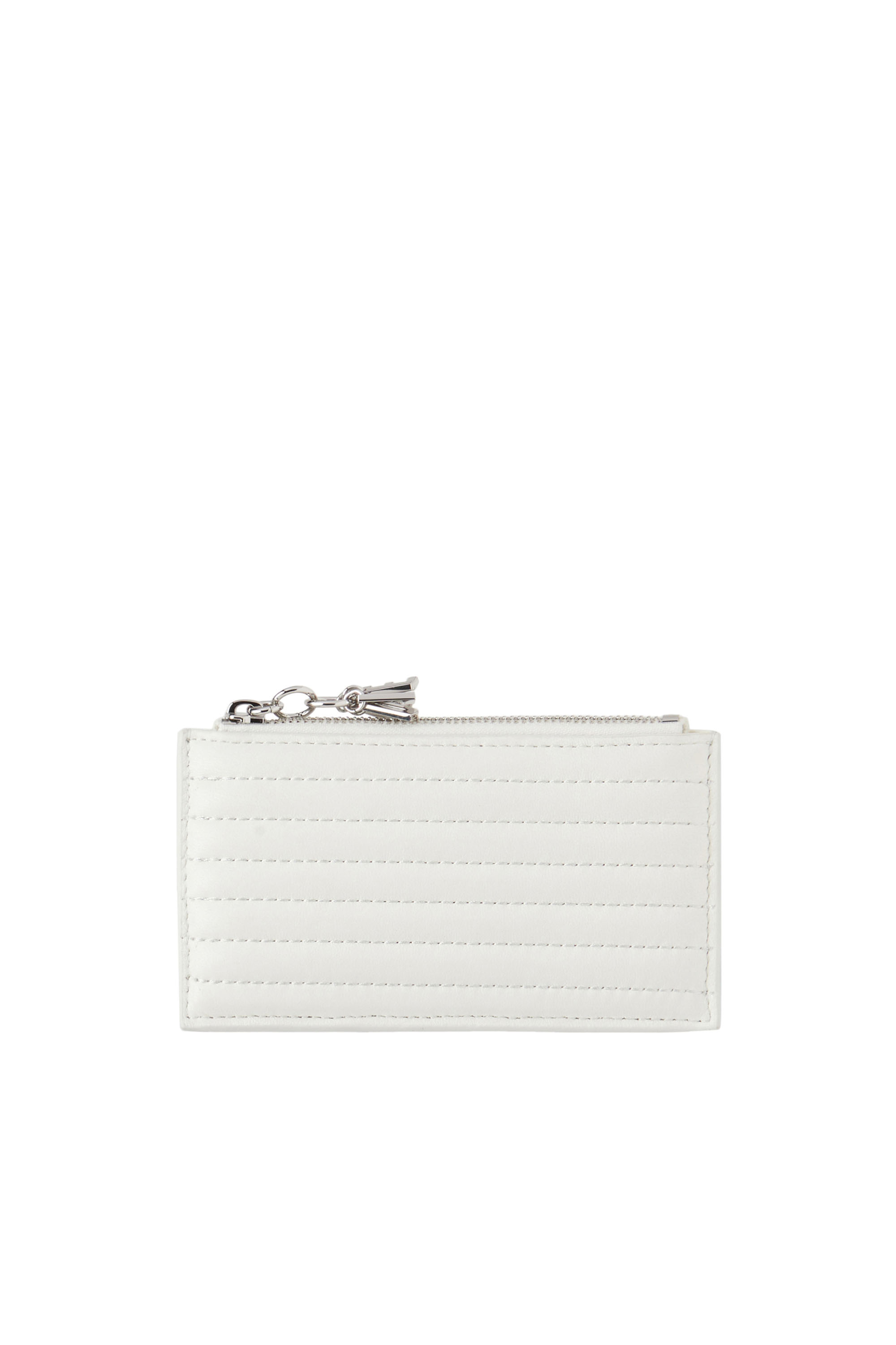 Diesel - CARD HOLDER COIN XS, Woman's Card holder in quilted leather in White - 1