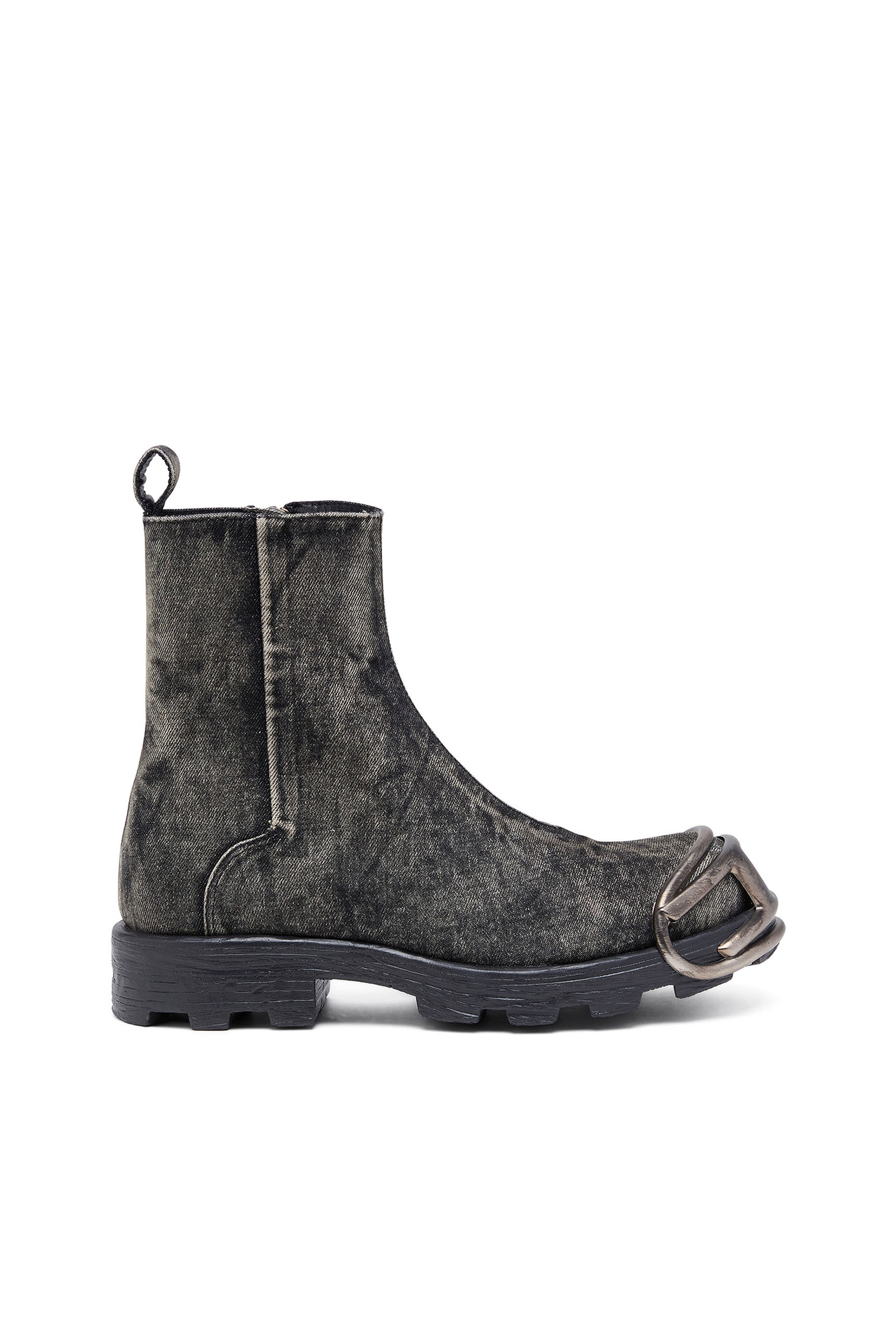 Diesel - D-HAMMER BT ZIP D, Man's D-Hammer-Denim Chelsea boots with Oval D toe caps in Black - 1