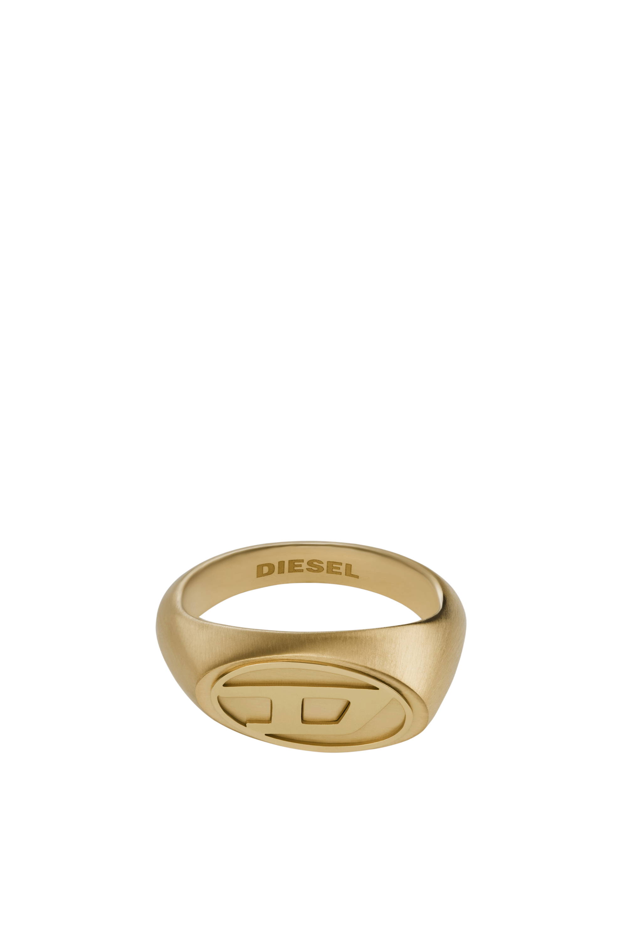 Diesel - DX1376, Unisex's Gold Stainless Steel D Logo Ring in Gold - 2