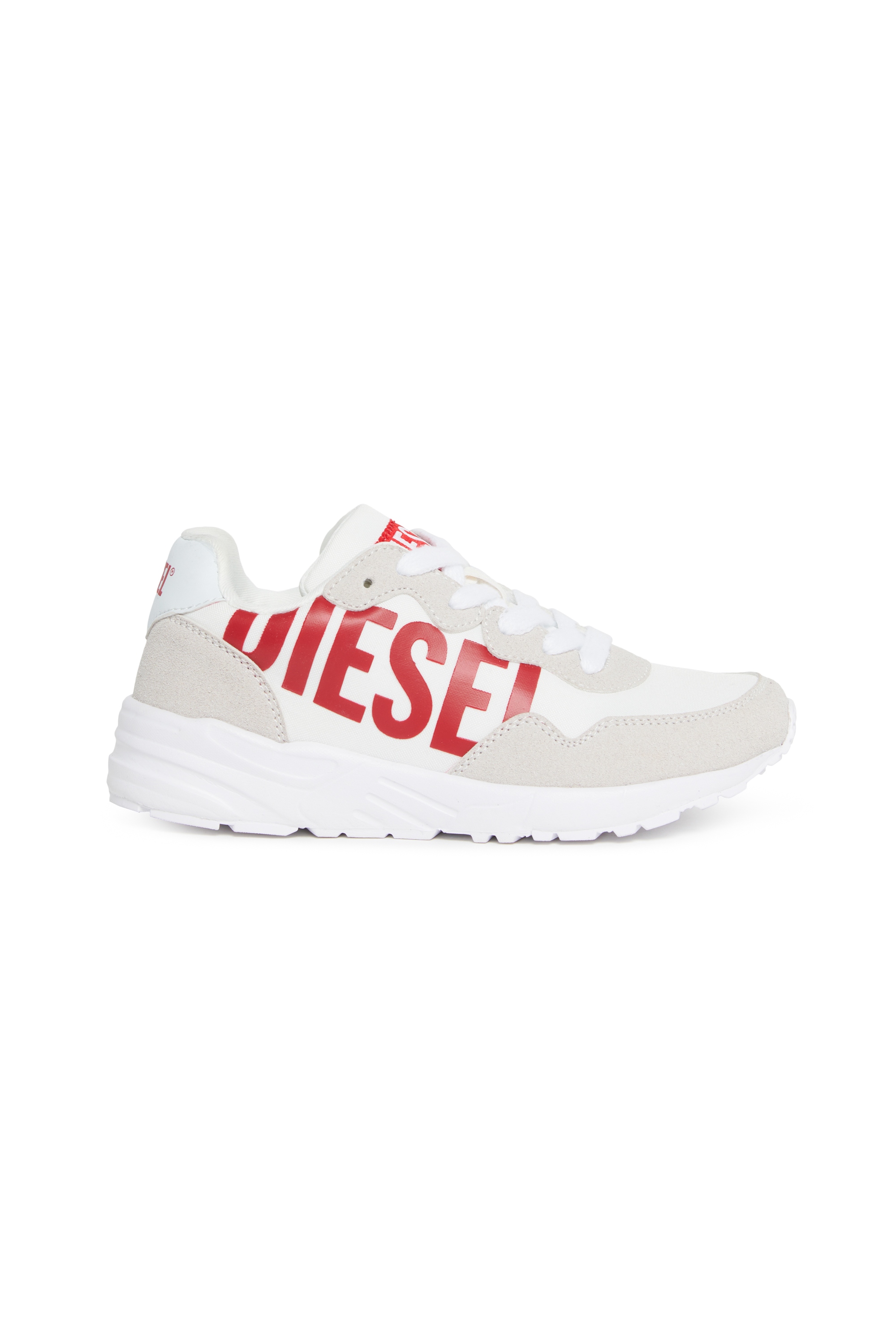 Diesel - S-STAR LIGHT LC, Unisex's Nylon sneakers with shiny Diesel print in White/Red - 1