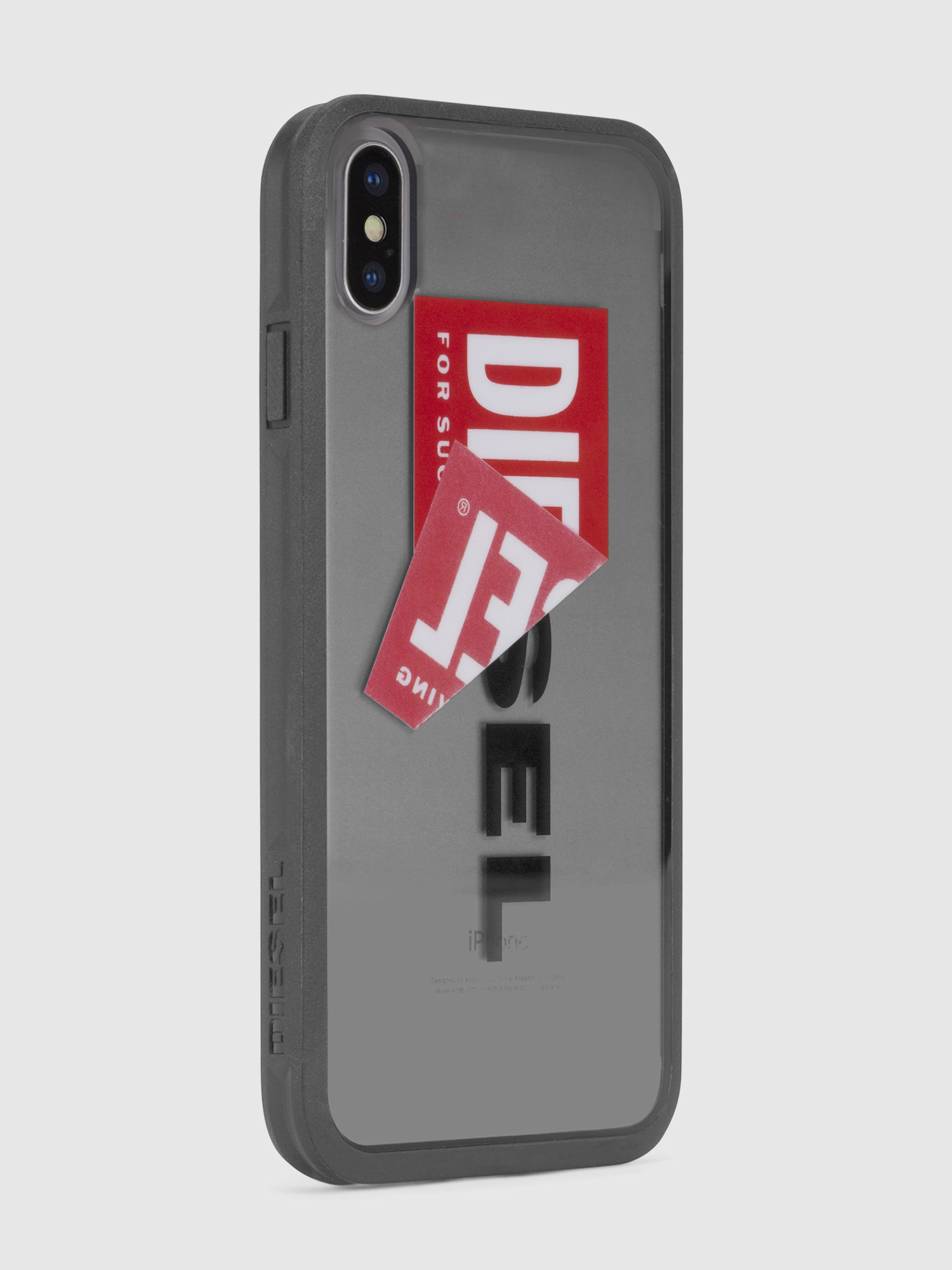 Diesel - STICKER IPHONE X CASE, Unisex's Diesel logo transparent case, iPhone X in Black - 4