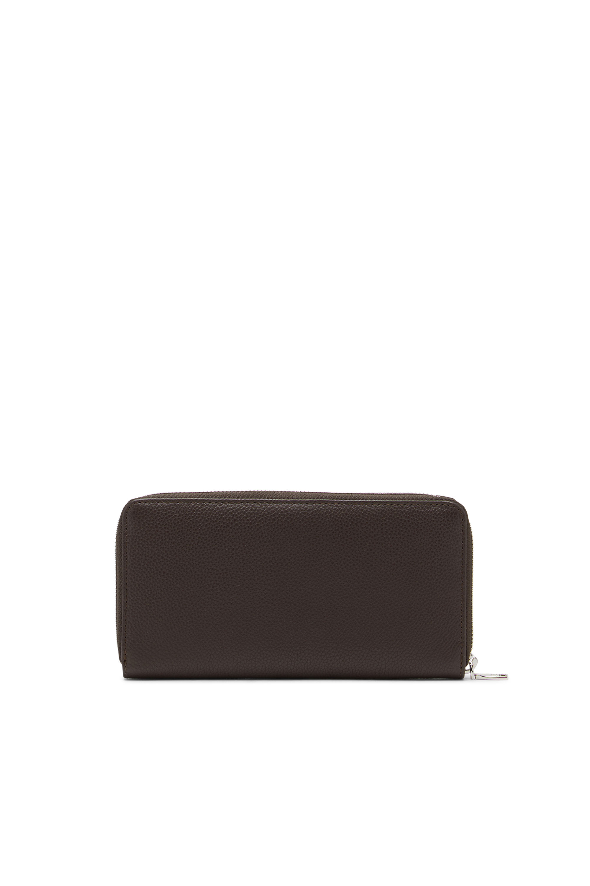 Diesel - CONTINENTAL ZIP L, Man's Leather zip-around wallet with logo plaque in Brown - 2