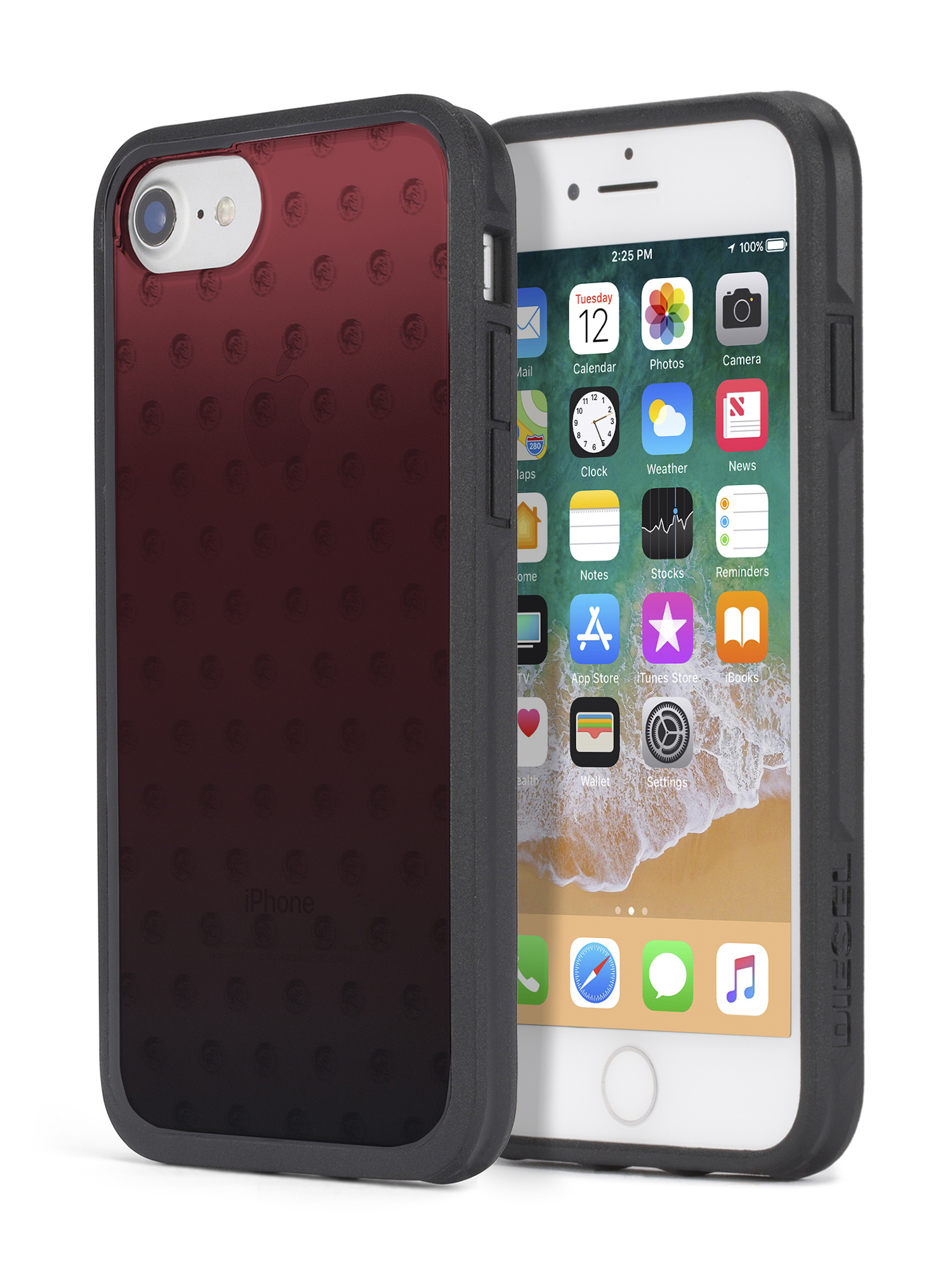 Diesel - MOHICAN HEAD DOTS RED IPHONE X CASE, Unisex's Red mohican head dots case, iPhone X in Red - 1