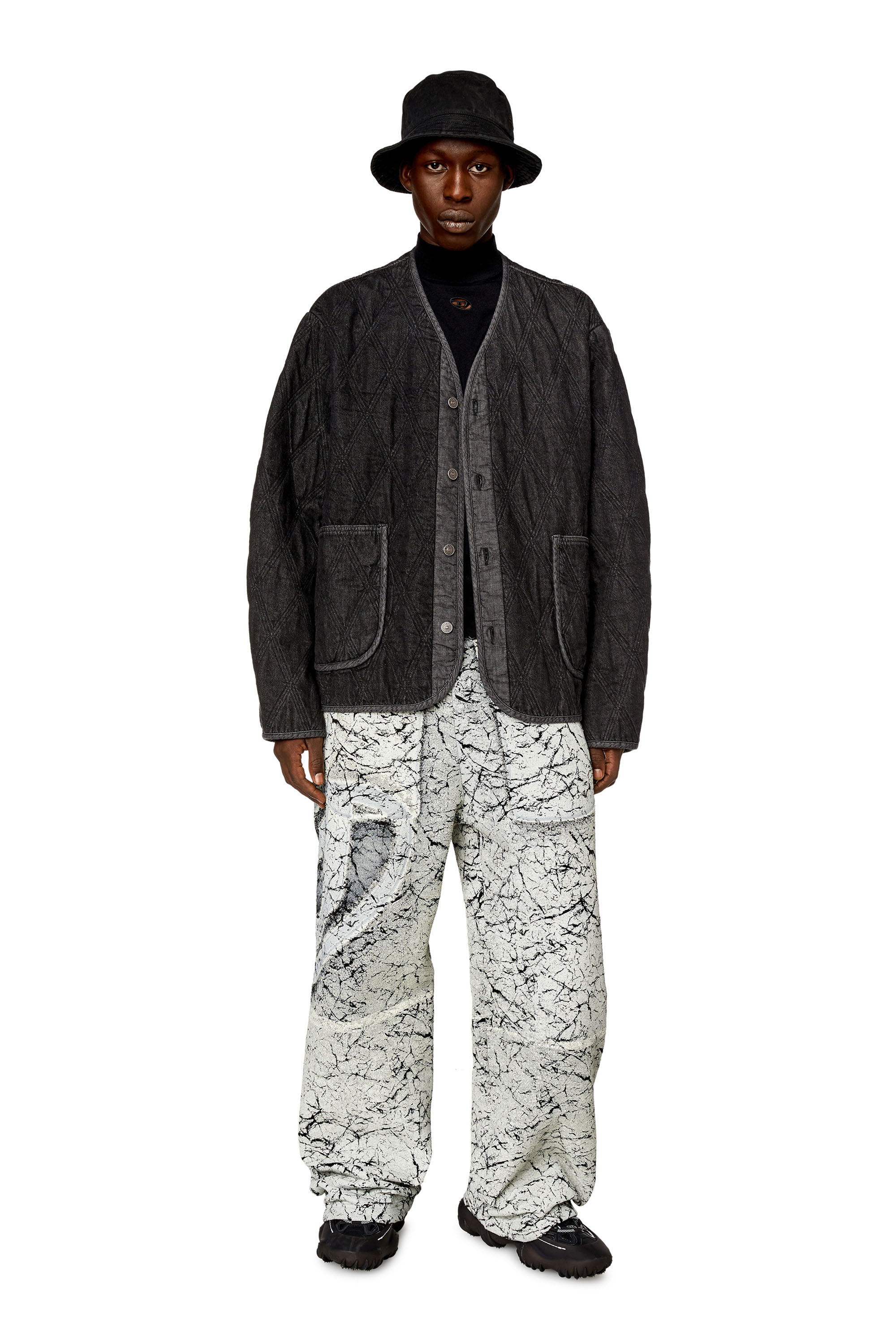 Diesel - D-BOY-S, Man's Jacket in tailored denim in Black - 2