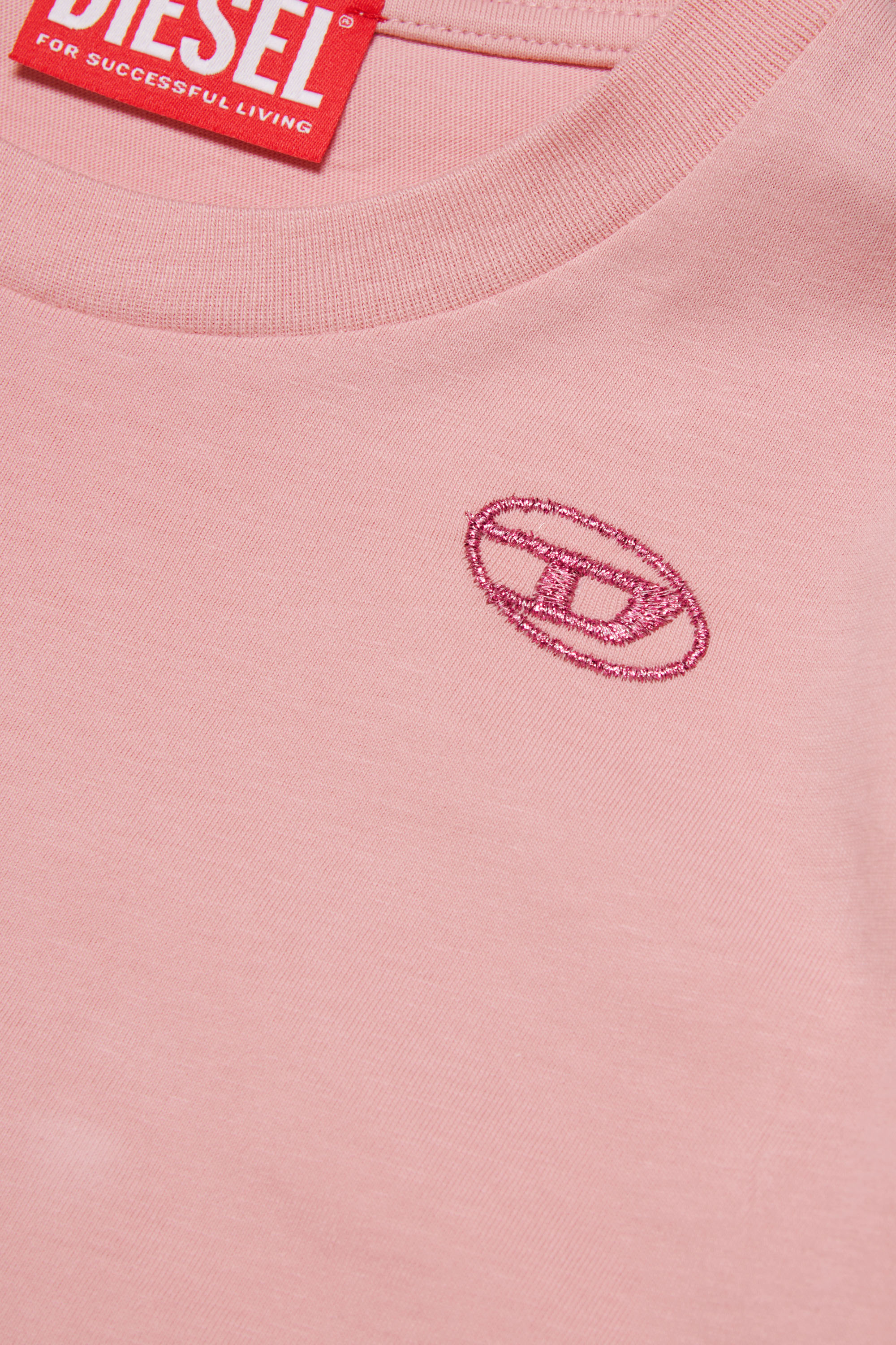 Diesel - TILLETTE, Woman's Long-sleeve T-shirt with chiffon flounce in Pink - 3