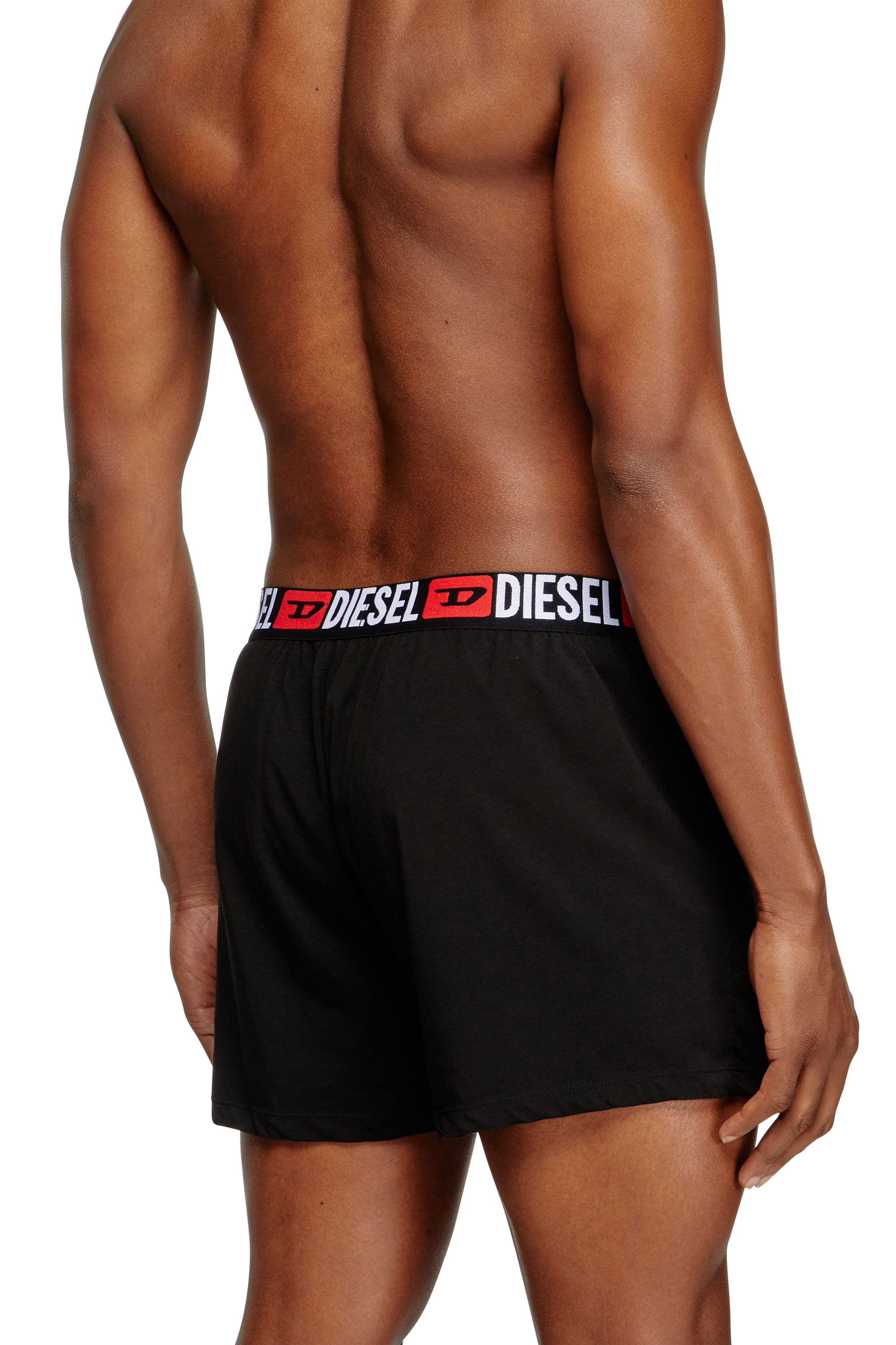 Diesel - STARKIE-D-CORE, Man's Boxers with all-over logo waist in Black - 3