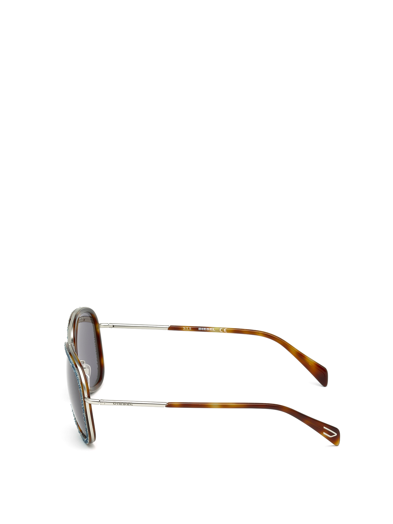 Diesel - DL0167, Unisex's Double bridge eyewear with thin temples in Blue Jeans - 1