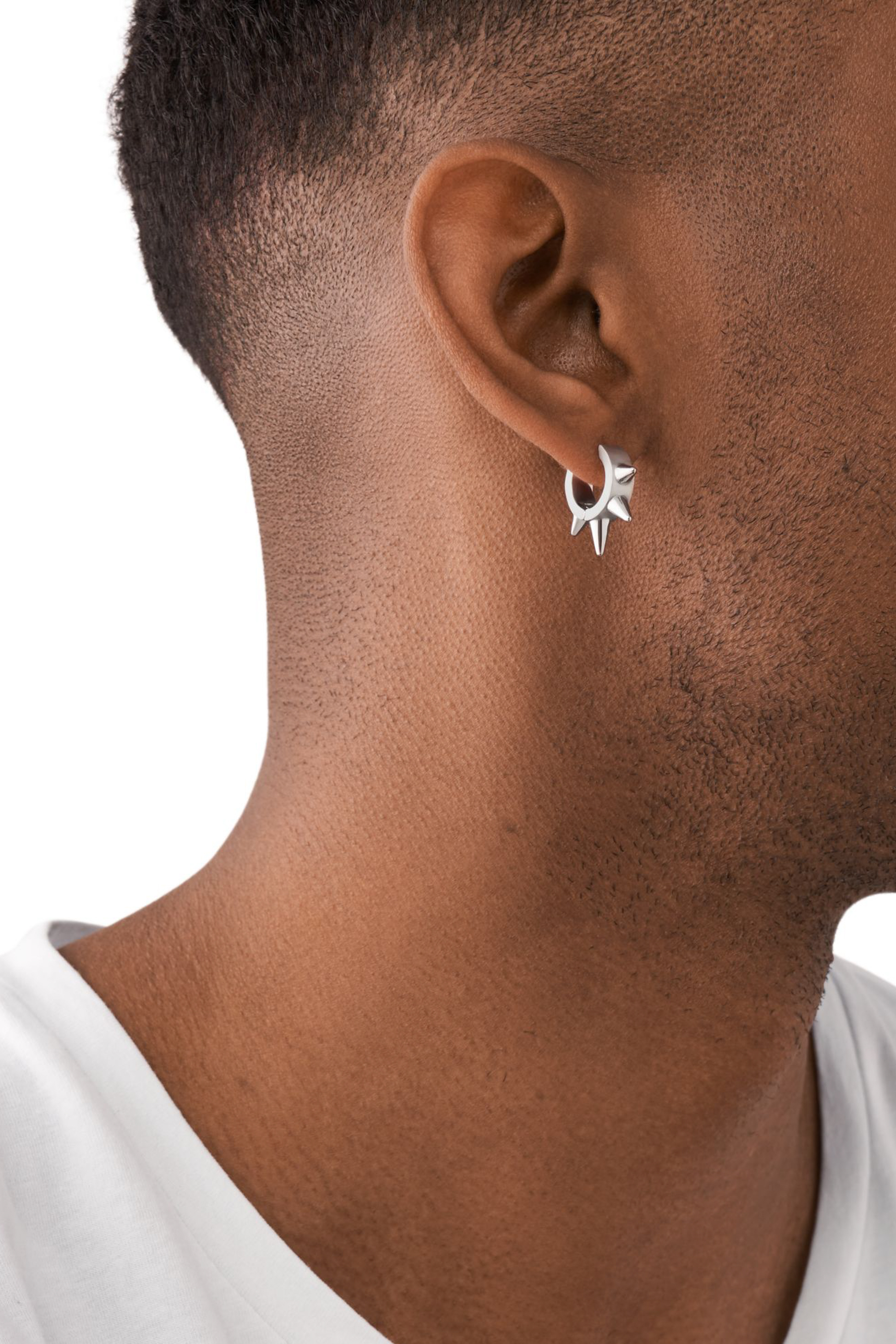Diesel - DX1450, Unisex's Stainless Steel Hoop Earring in Silver - 4