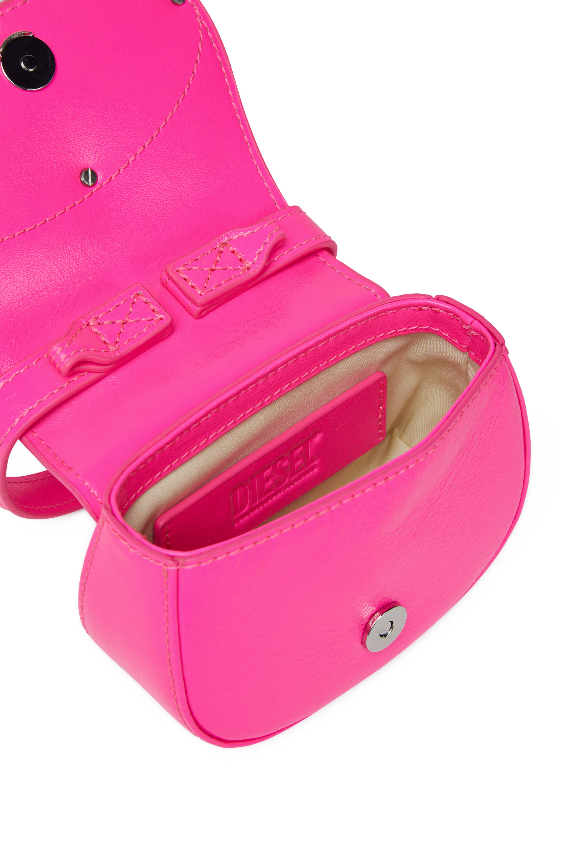 Diesel - 1DR XS, Woman's 1DR XS - Iconic mini bag in neon leather in Pink Fluo - 4