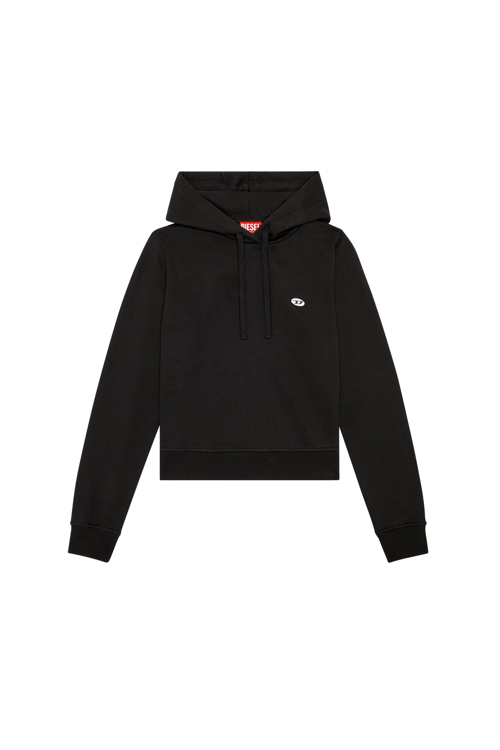 Diesel - F-REGGY-HOOD-DOVAL-PJ, Woman's Hoodie with oval D patch in Black - 3