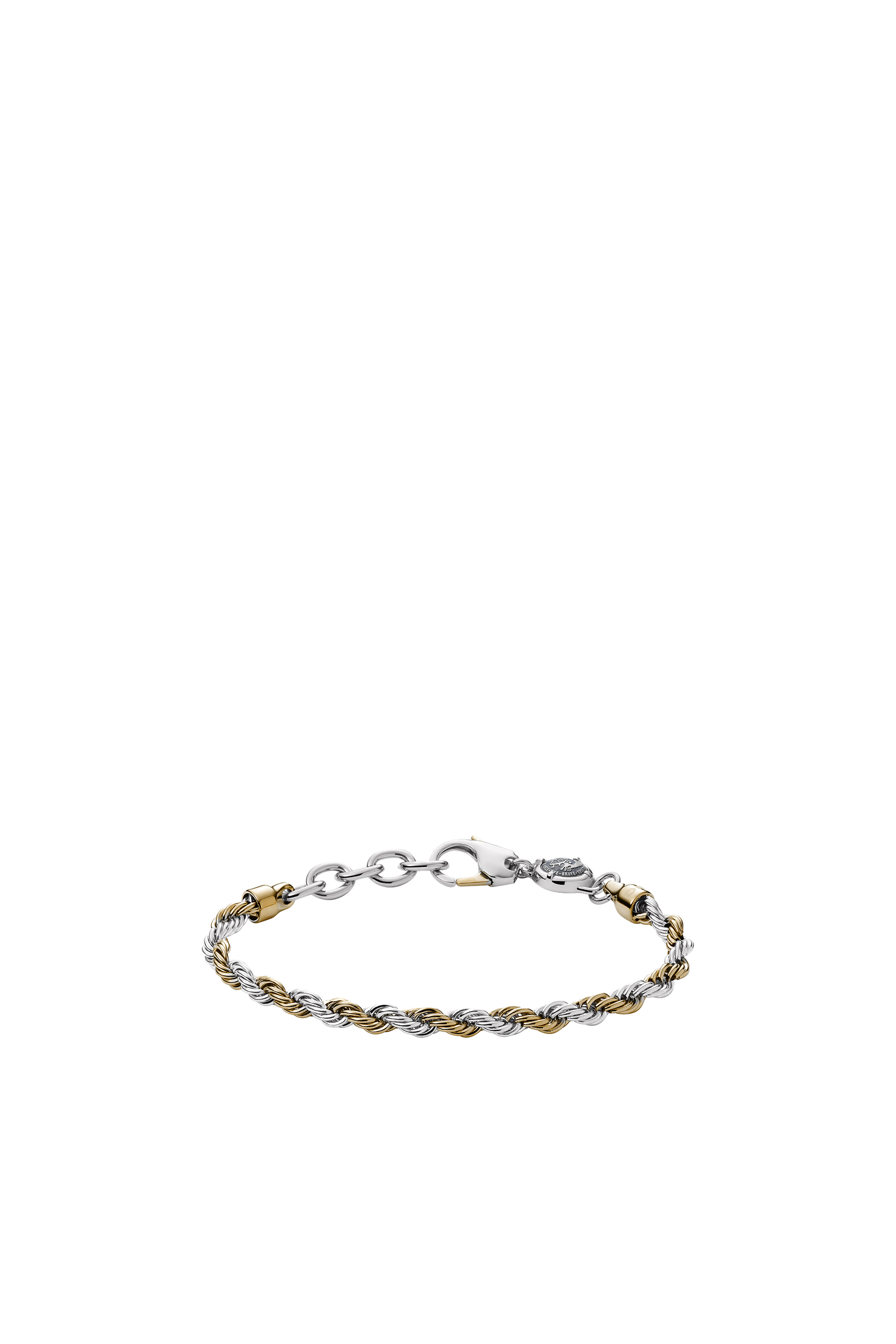 Diesel - DX1263, Man's Two-tone stainless steel braided bracelet in Gold/White - 1