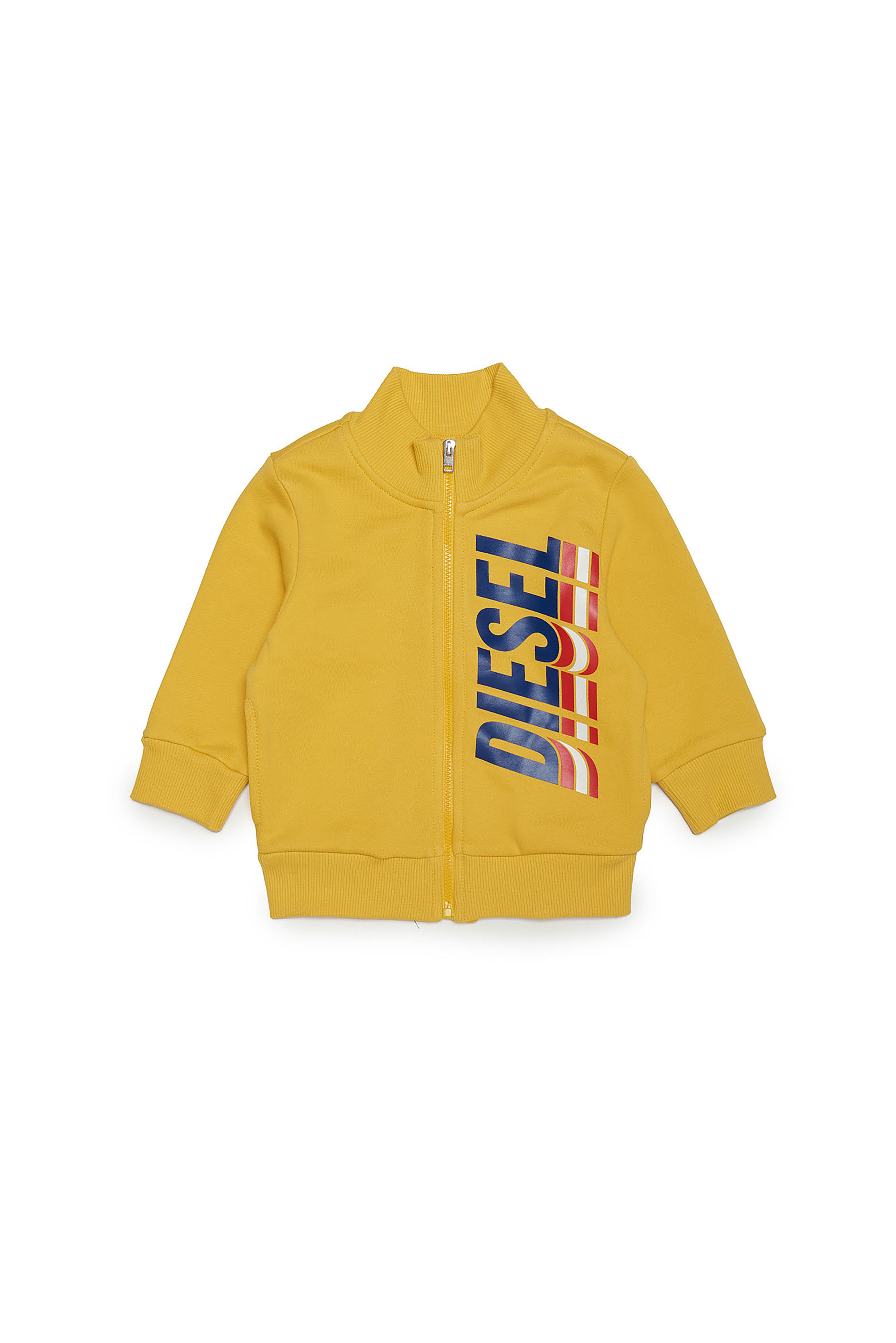 Diesel - SVASEB, Man's Zip-up sweatshirt with sporty logo in Yellow - 1