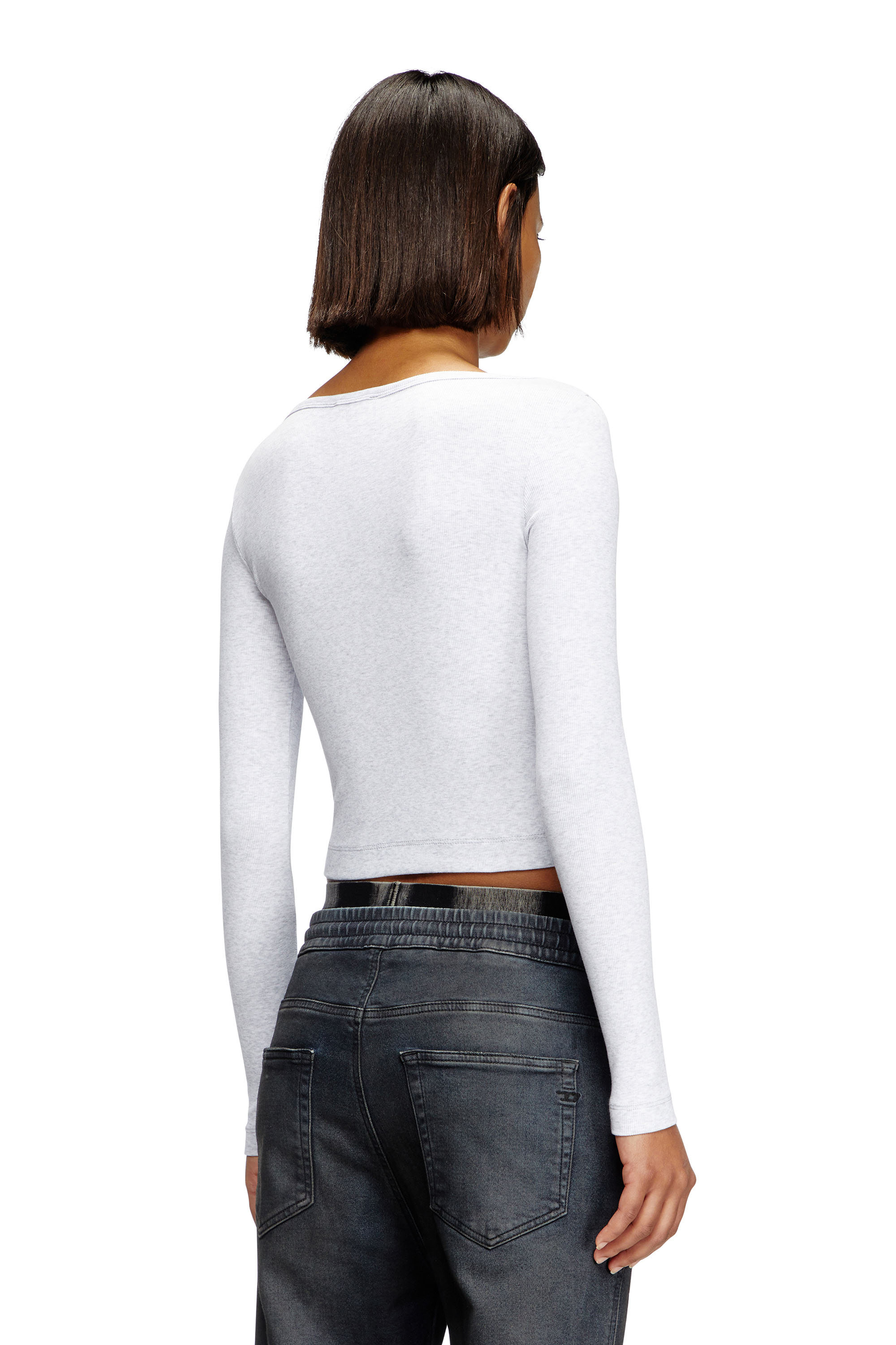 Diesel - T-BALLET-D, Woman's Long-sleeve top with D logo in Grey - 4