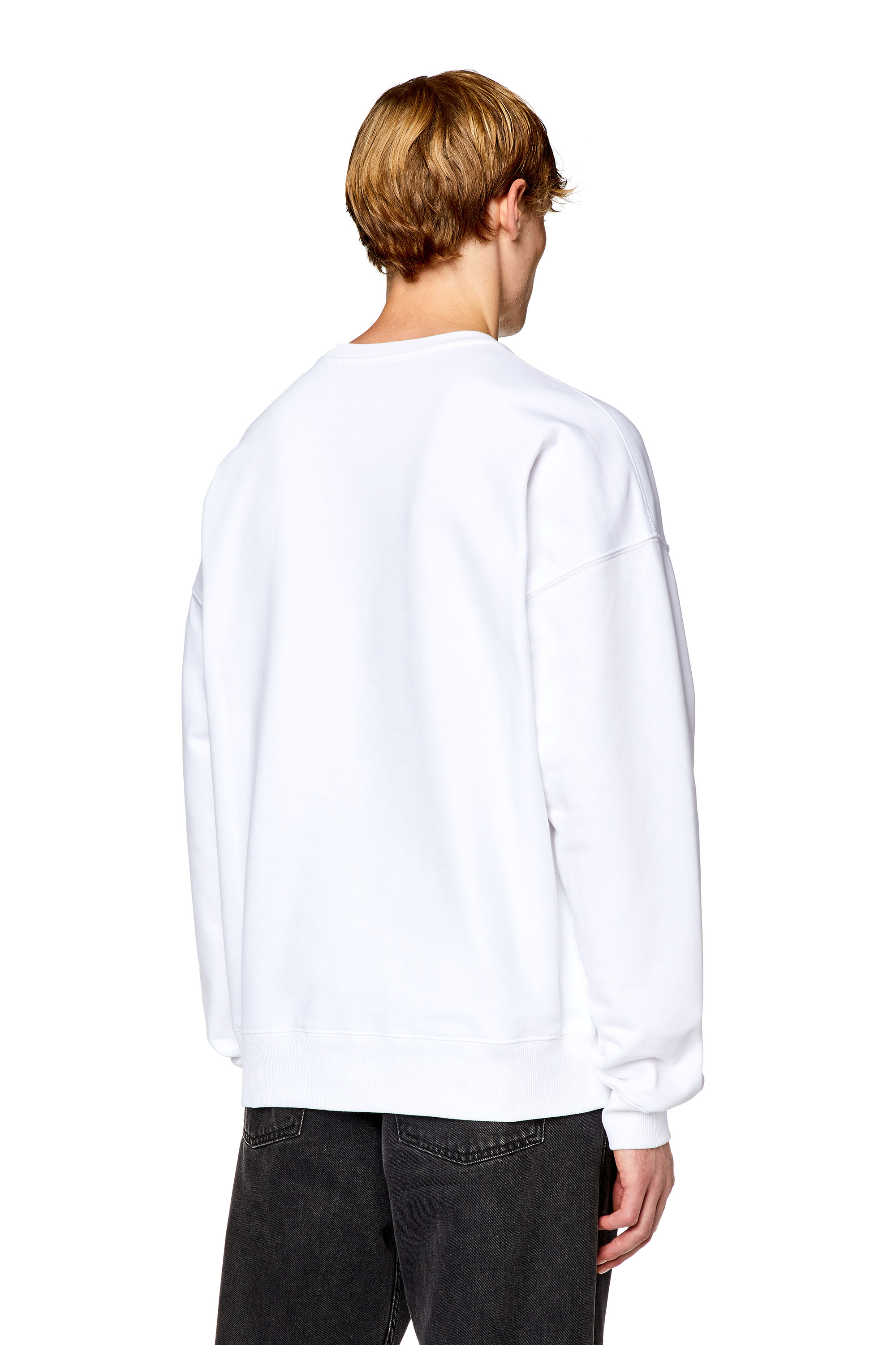 Diesel - S-ROB-DOVAL-PJ, Man's Sweatshirt with oval D patch in White - 4