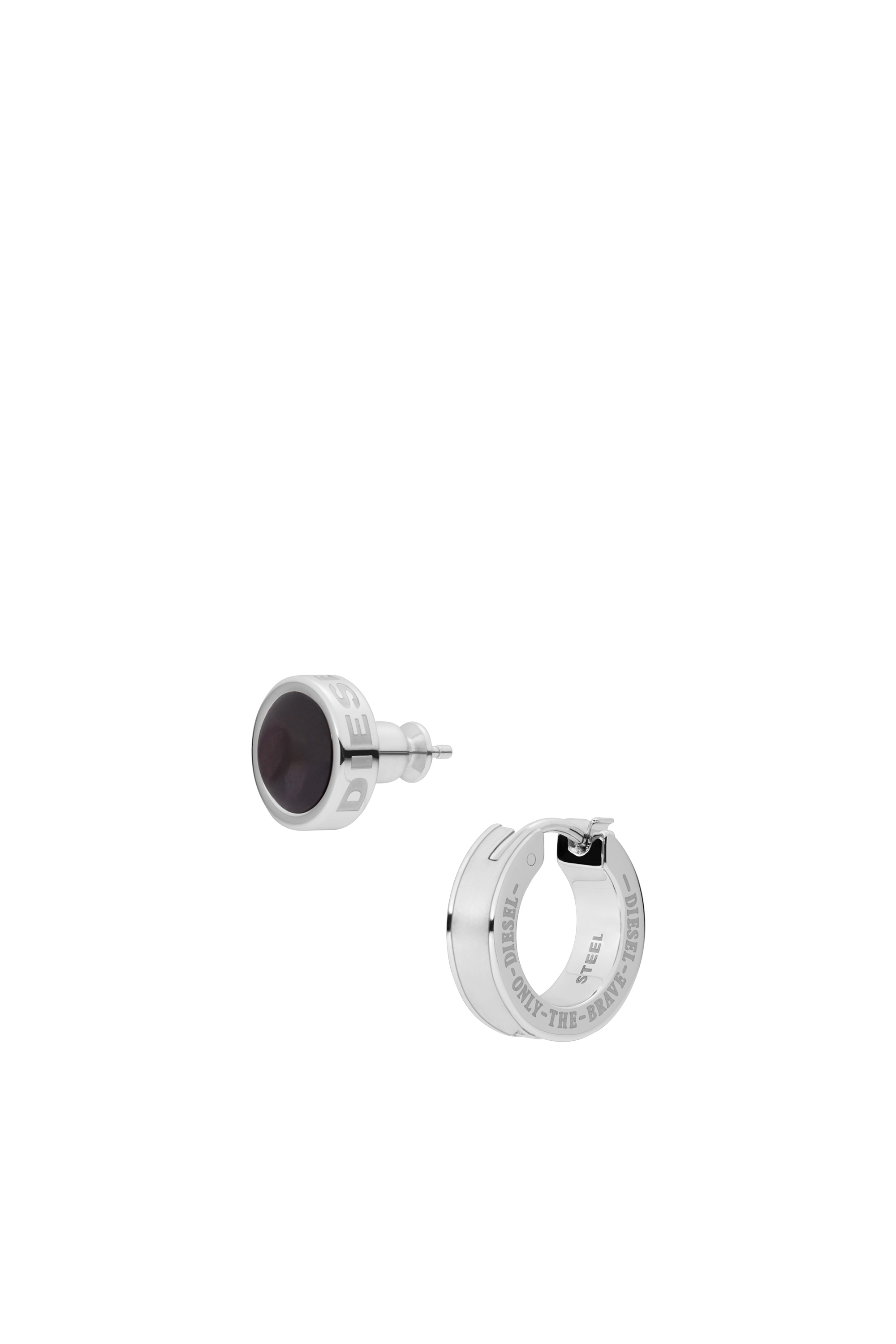 Diesel - DX1324, Unisex's Stainless Steel Stud Earring in Black/Grey - 1