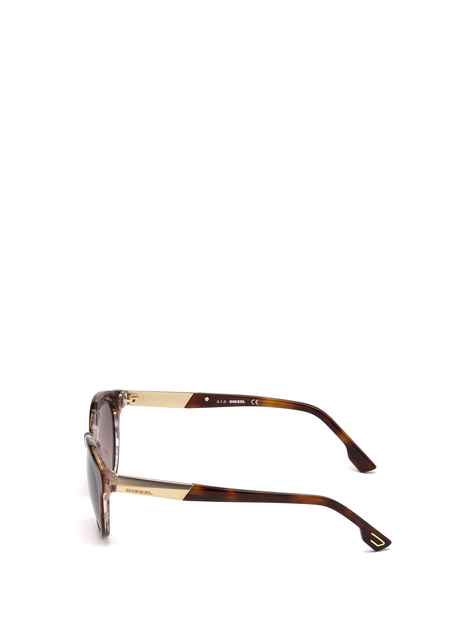 Diesel - DM0186, Unisex's Full rim shape eyewear with metal plaque in Brown - 3